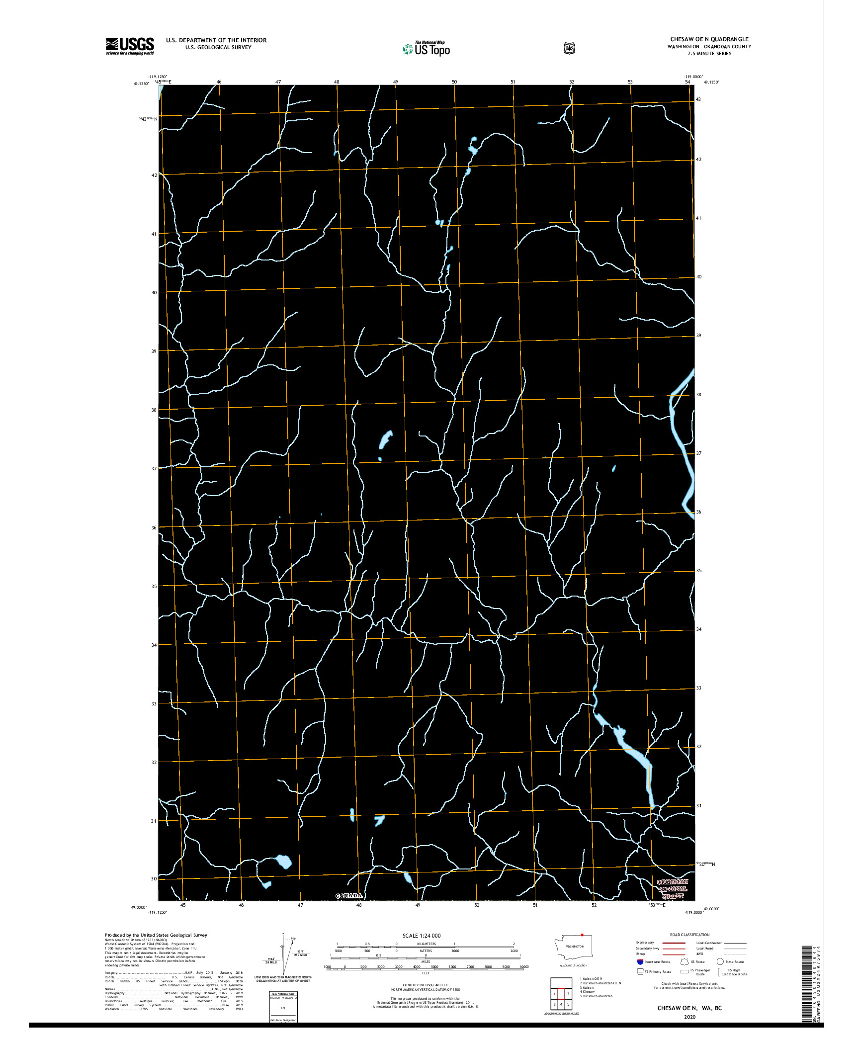 USGS US TOPO 7.5-MINUTE MAP FOR CHESAW OE N, WA,BC 2020