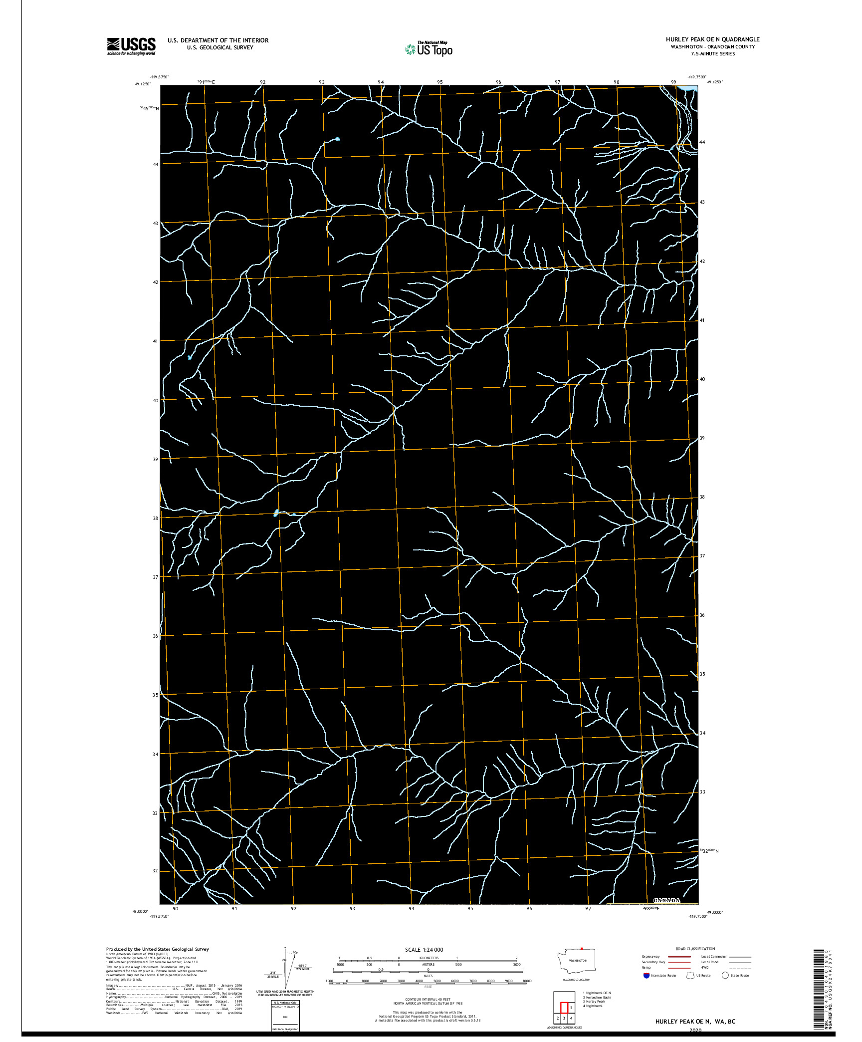 USGS US TOPO 7.5-MINUTE MAP FOR HURLEY PEAK OE N, WA,BC 2020