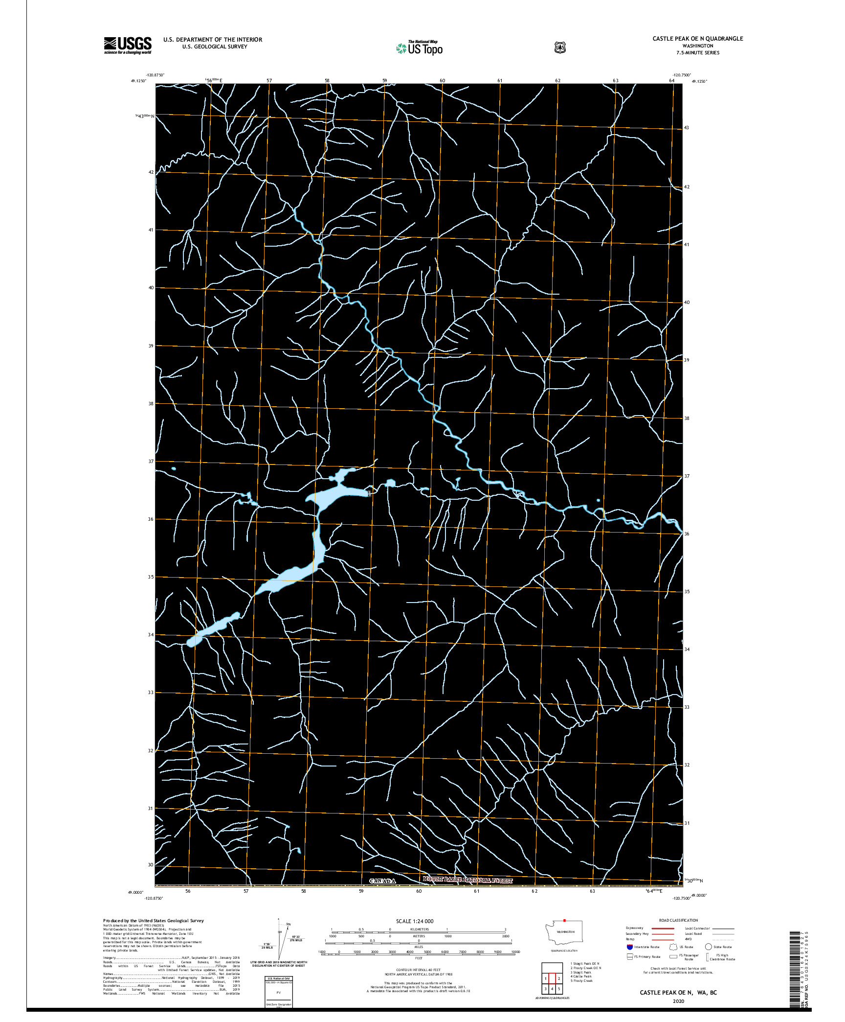 USGS US TOPO 7.5-MINUTE MAP FOR CASTLE PEAK OE N, WA,BC 2020