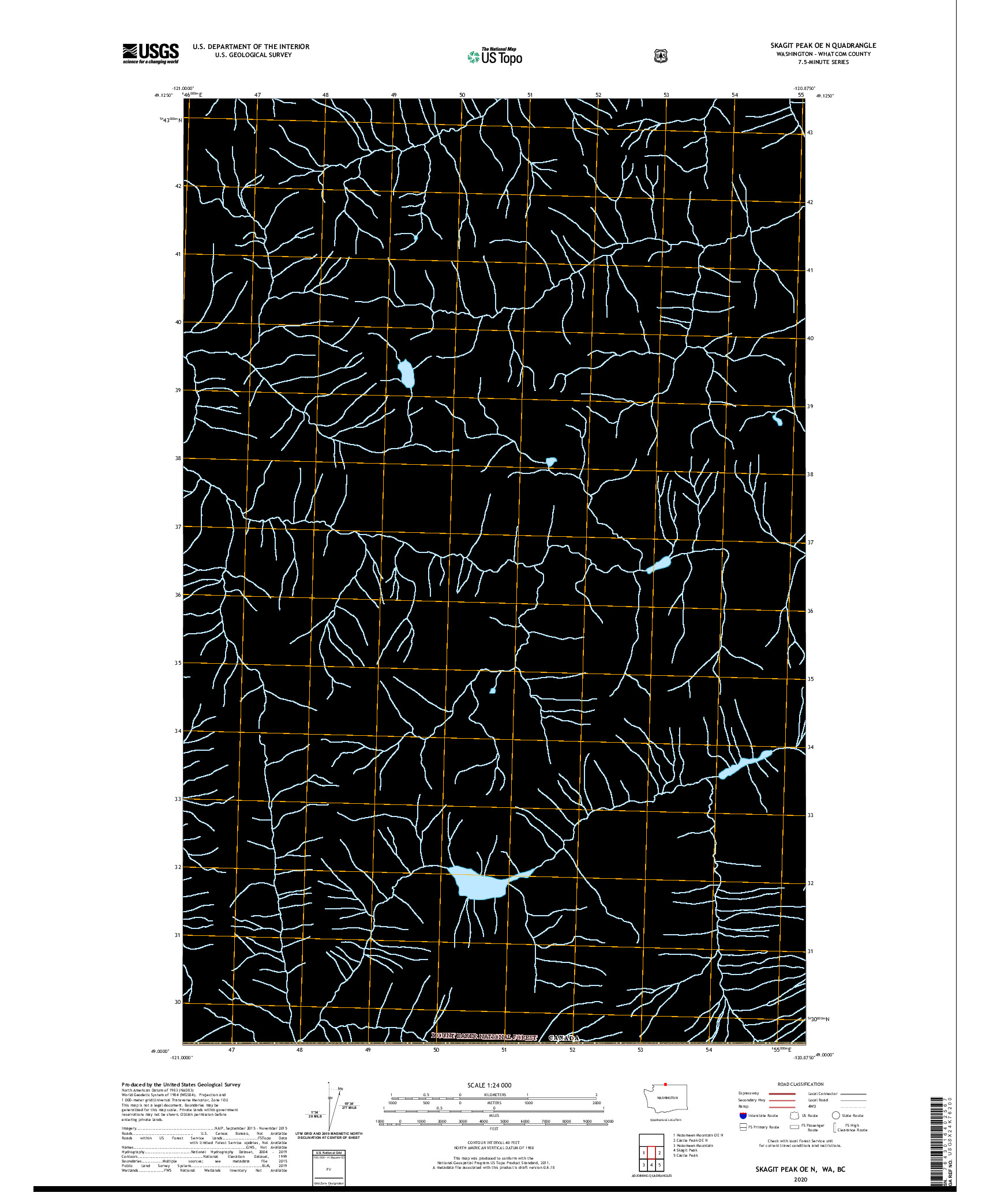 USGS US TOPO 7.5-MINUTE MAP FOR SKAGIT PEAK OE N, WA,BC 2020
