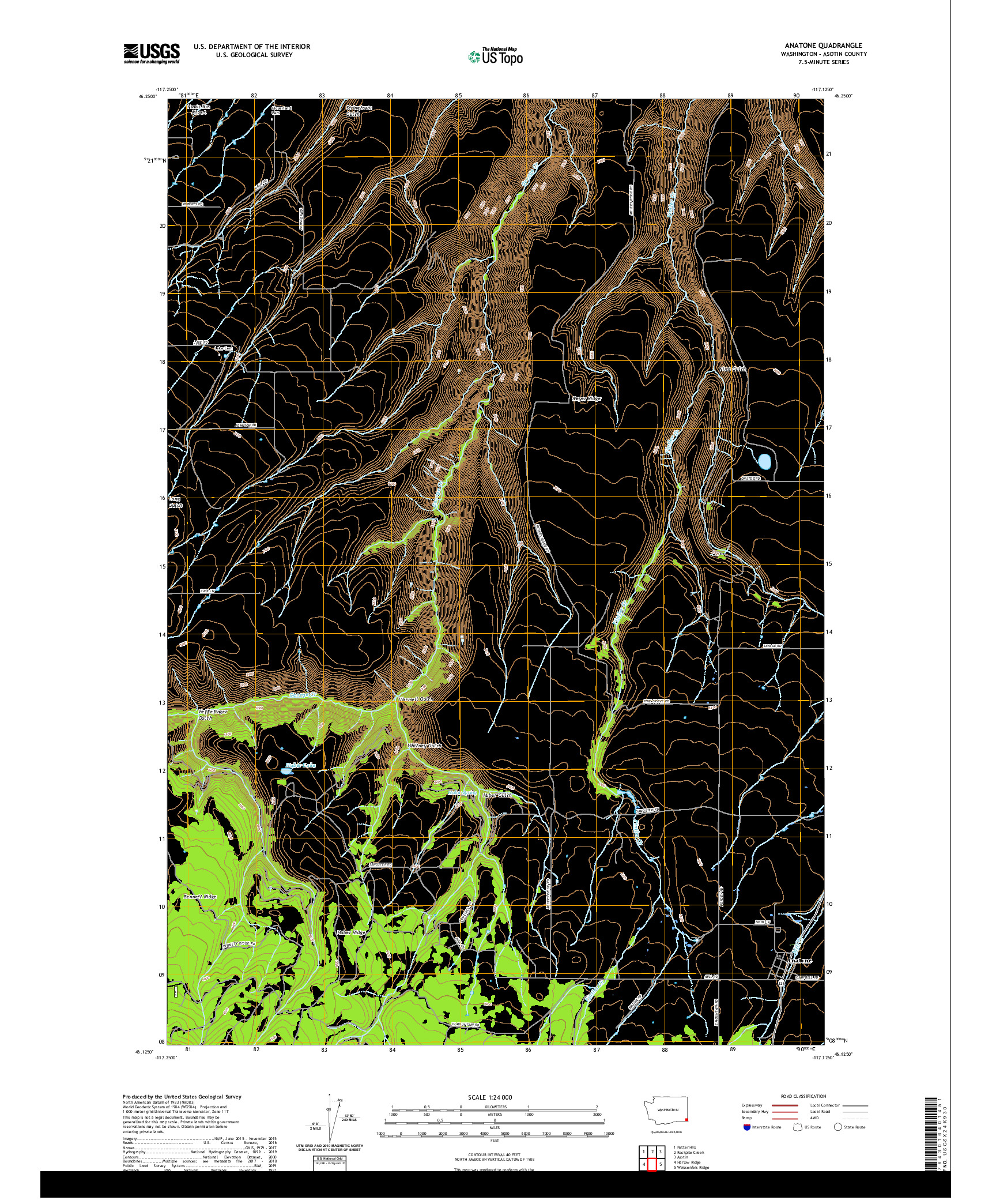USGS US TOPO 7.5-MINUTE MAP FOR ANATONE, WA 2020