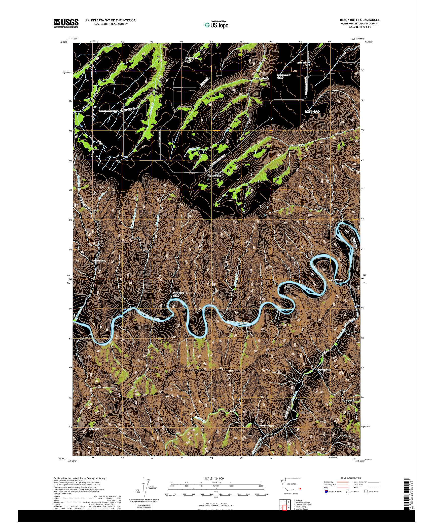 USGS US TOPO 7.5-MINUTE MAP FOR BLACK BUTTE, WA 2020