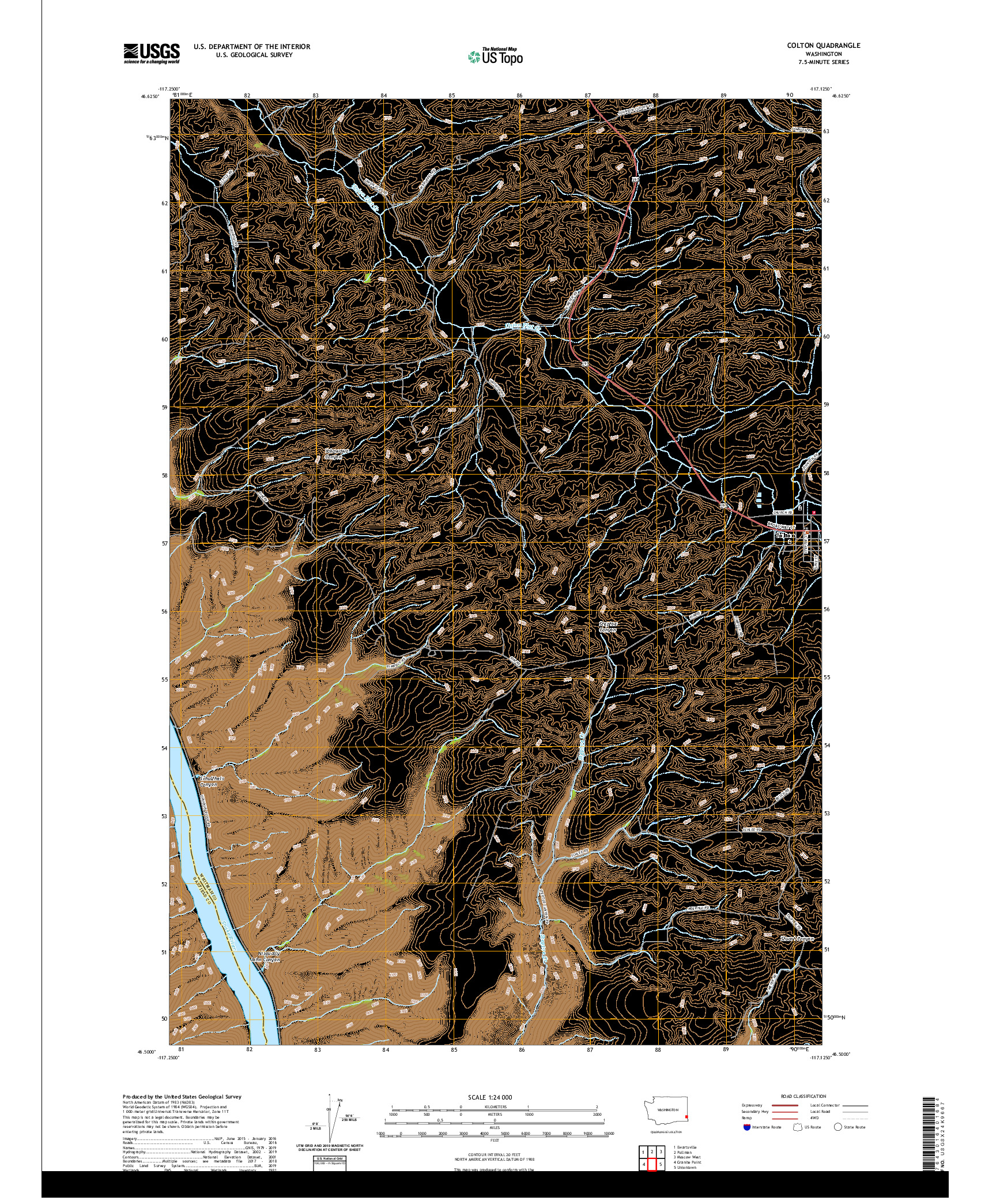 USGS US TOPO 7.5-MINUTE MAP FOR COLTON, WA 2020