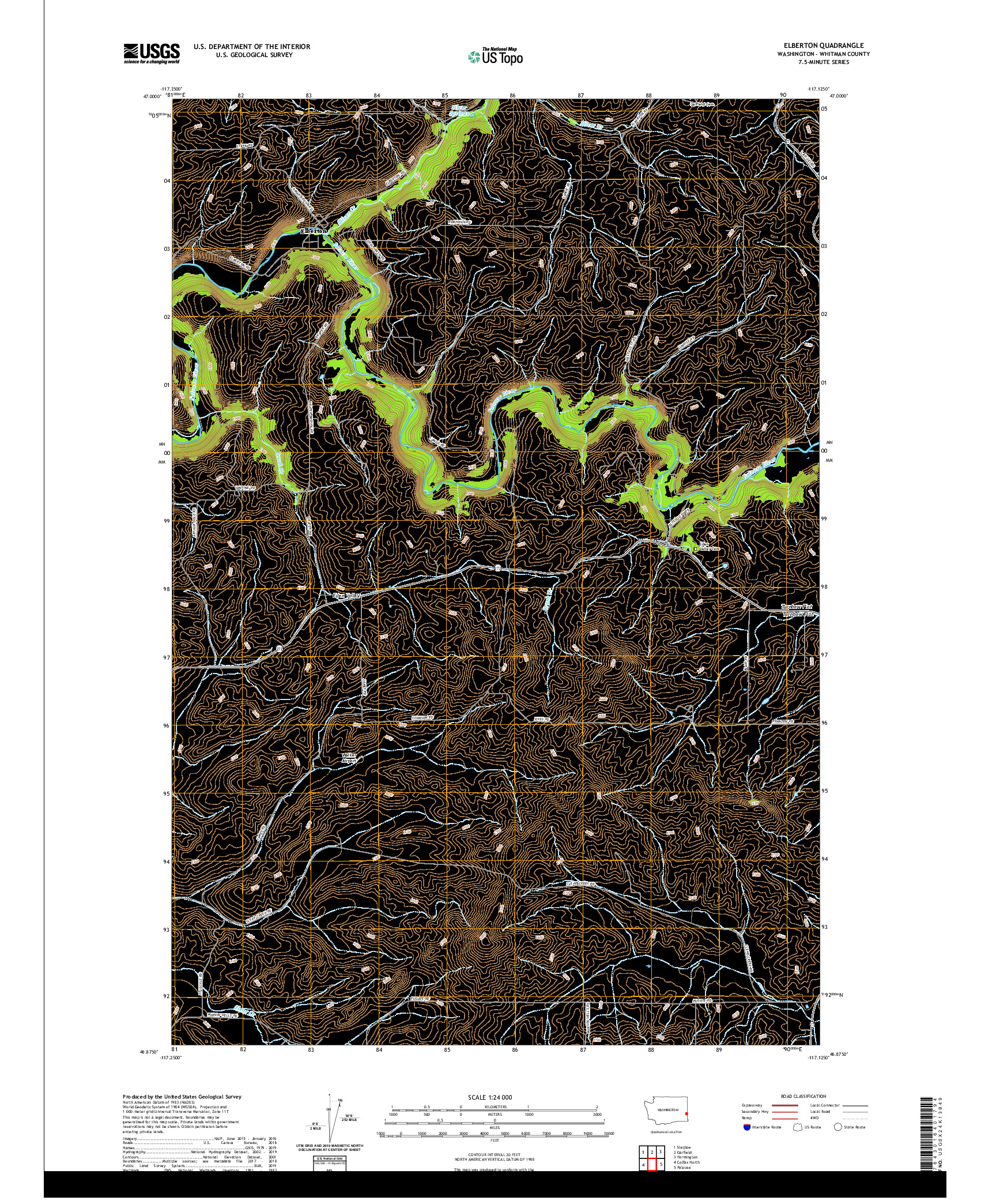 USGS US TOPO 7.5-MINUTE MAP FOR ELBERTON, WA 2020