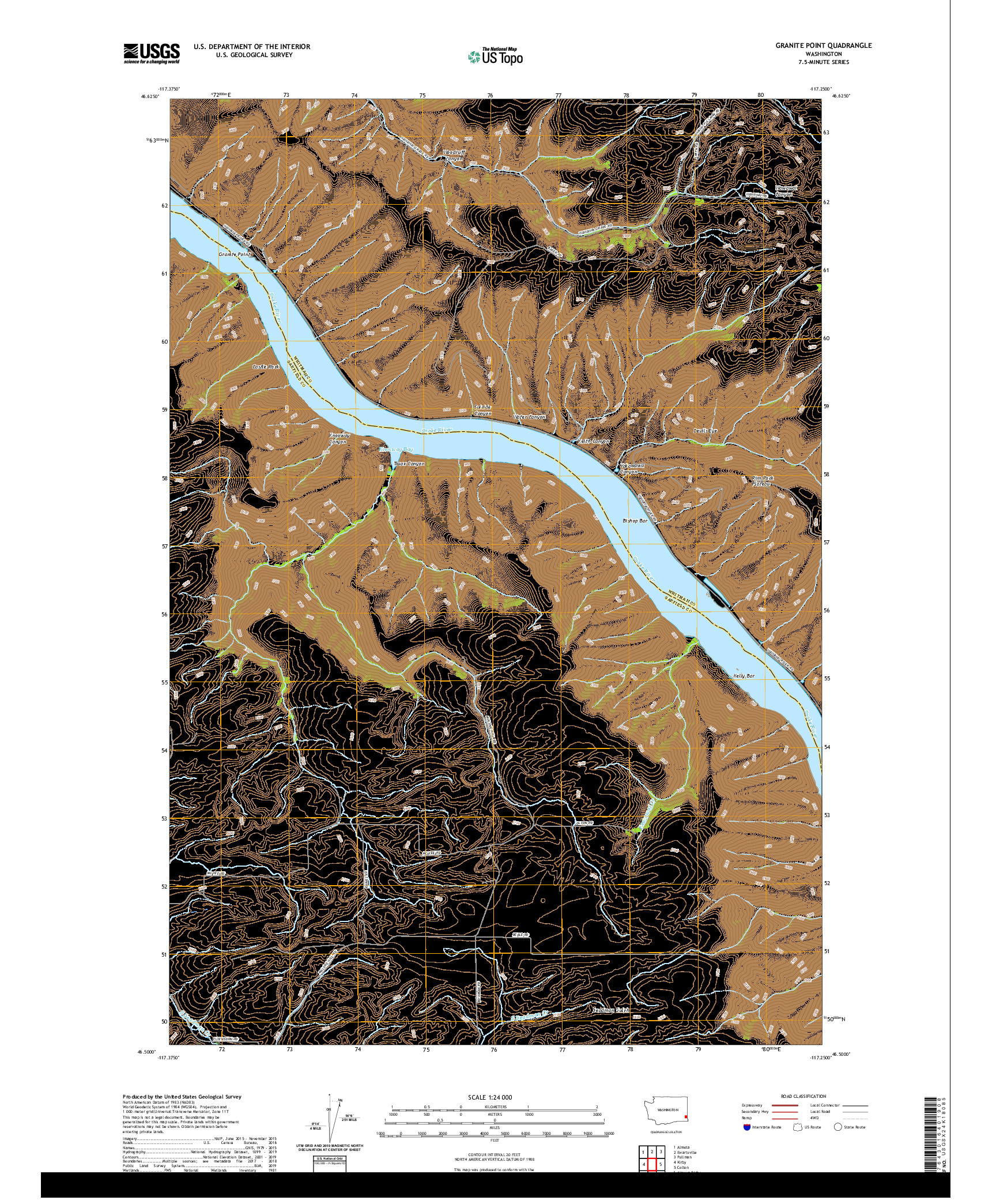 USGS US TOPO 7.5-MINUTE MAP FOR GRANITE POINT, WA 2020