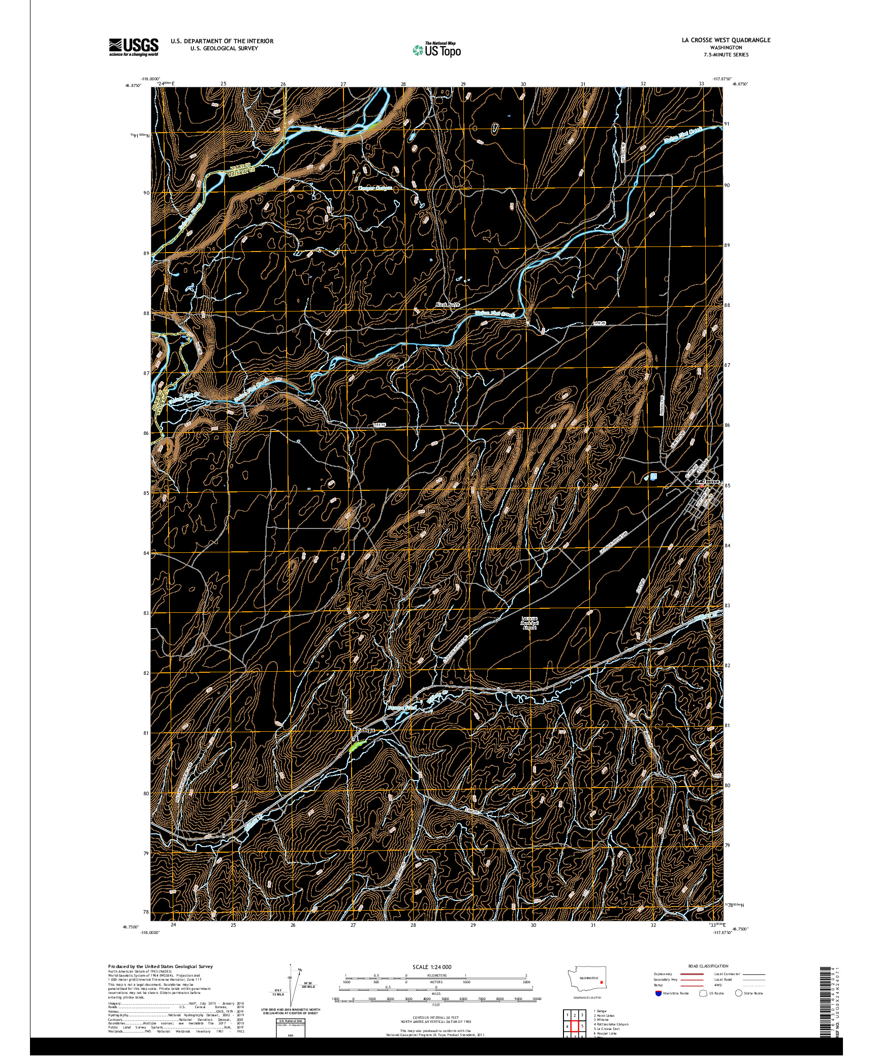 USGS US TOPO 7.5-MINUTE MAP FOR LA CROSSE WEST, WA 2020