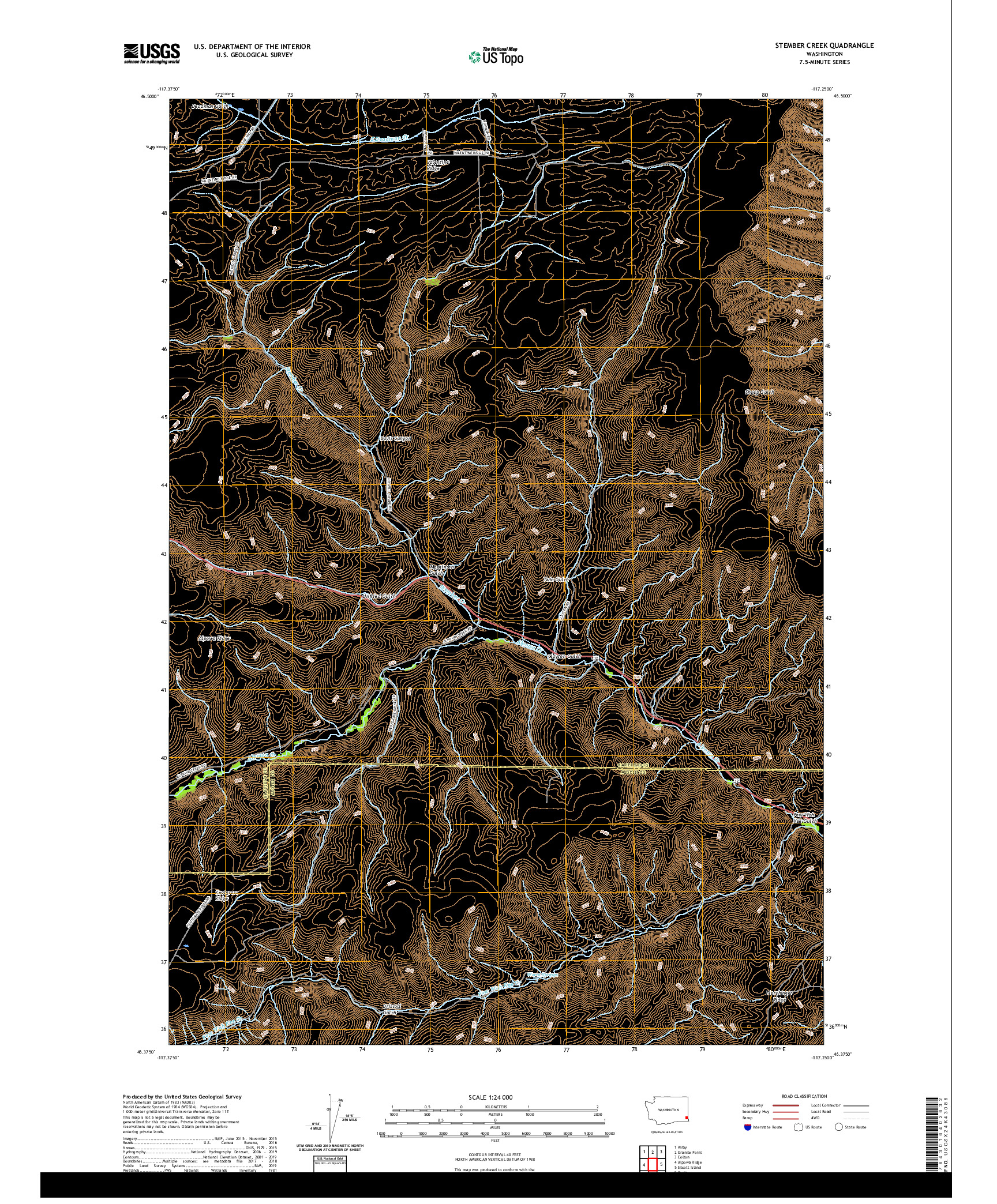 USGS US TOPO 7.5-MINUTE MAP FOR STEMBER CREEK, WA 2020