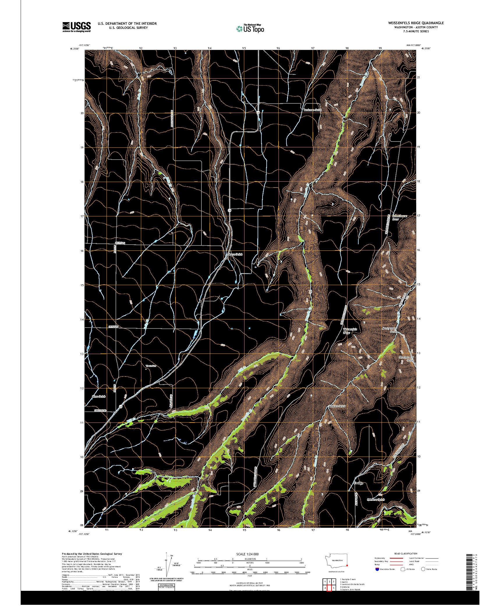 USGS US TOPO 7.5-MINUTE MAP FOR WEISSENFELS RIDGE, WA 2020