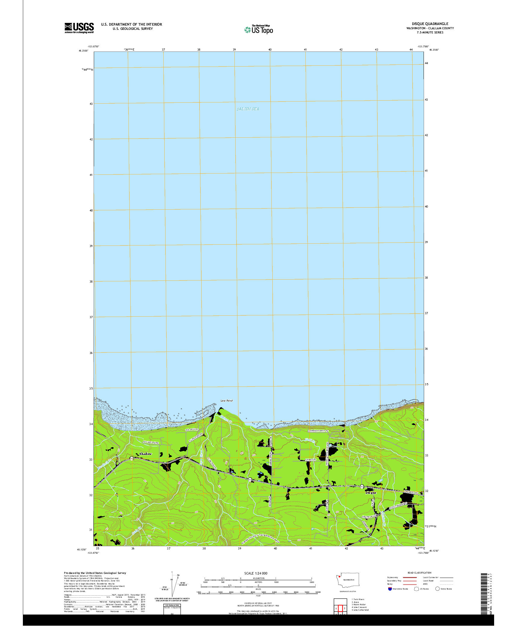 USGS US TOPO 7.5-MINUTE MAP FOR DISQUE, WA 2020