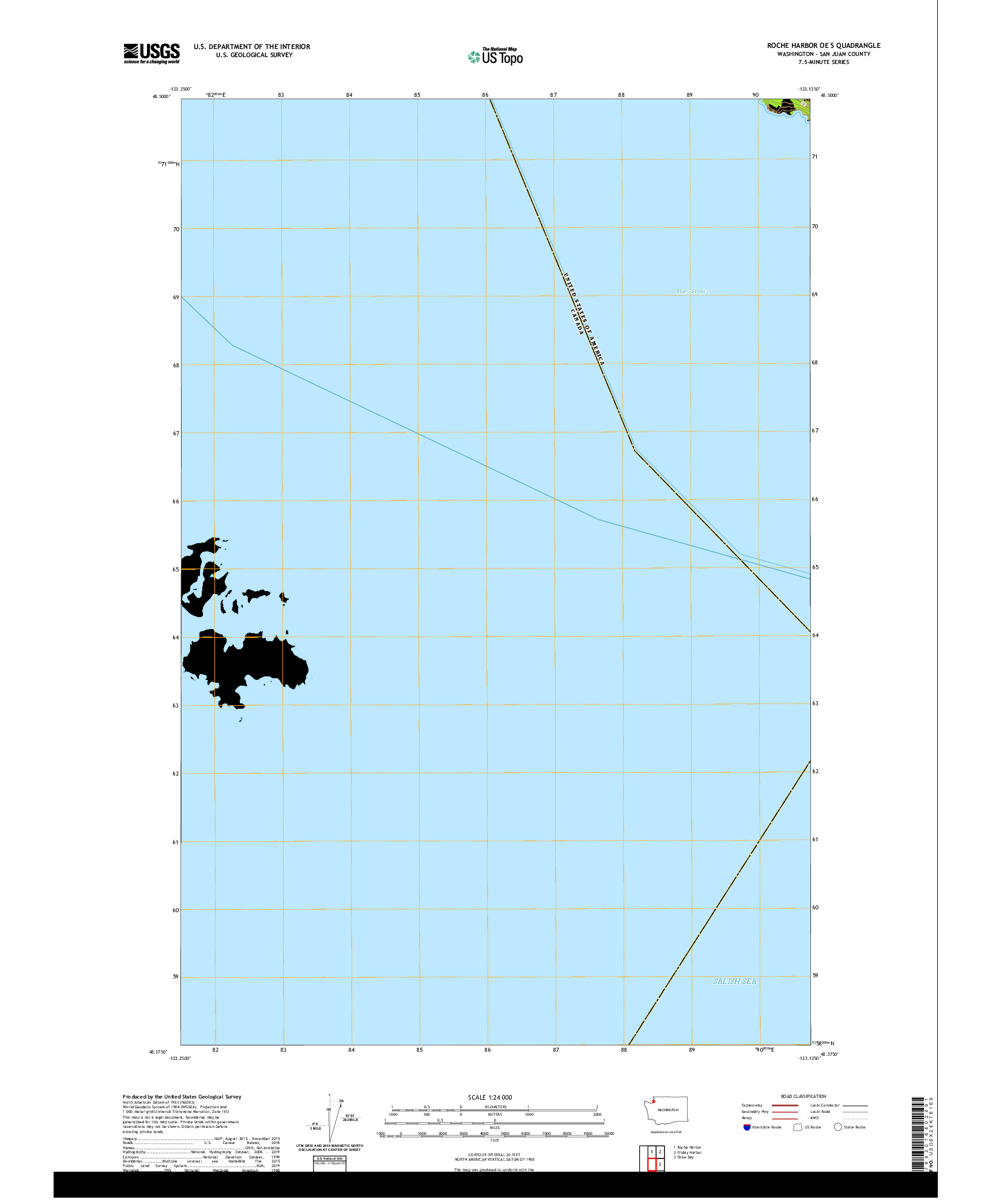 USGS US TOPO 7.5-MINUTE MAP FOR ROCHE HARBOR OE S, WA 2020