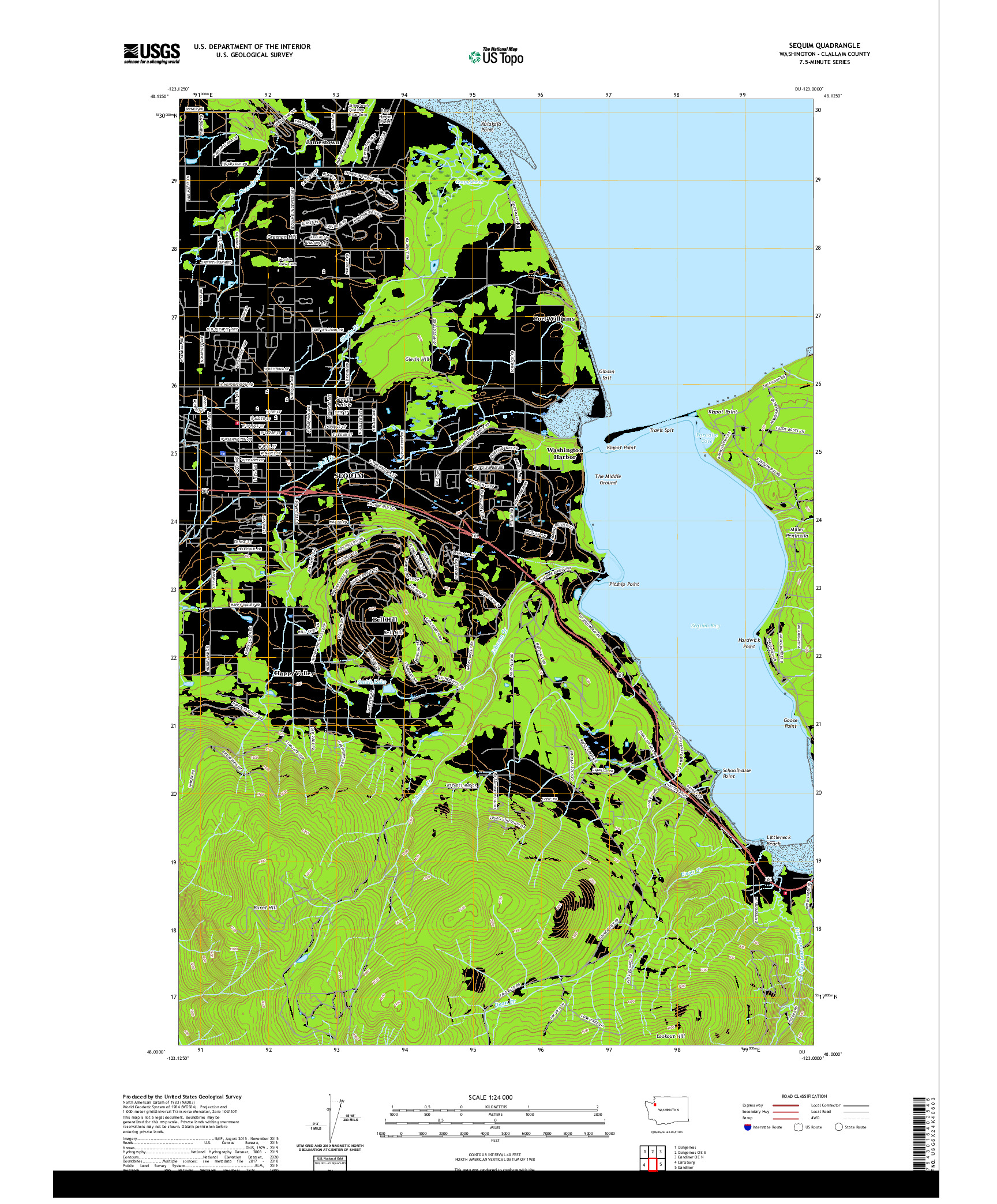 USGS US TOPO 7.5-MINUTE MAP FOR SEQUIM, WA 2020