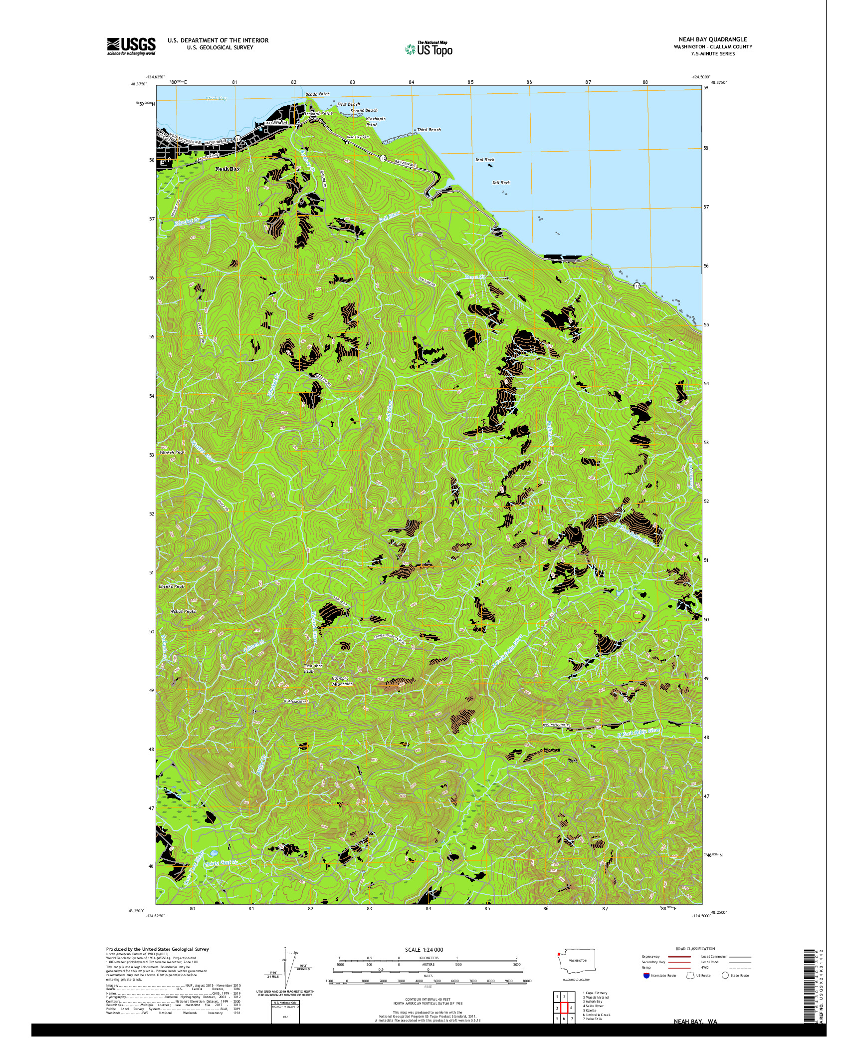 USGS US TOPO 7.5-MINUTE MAP FOR NEAH BAY, WA 2020