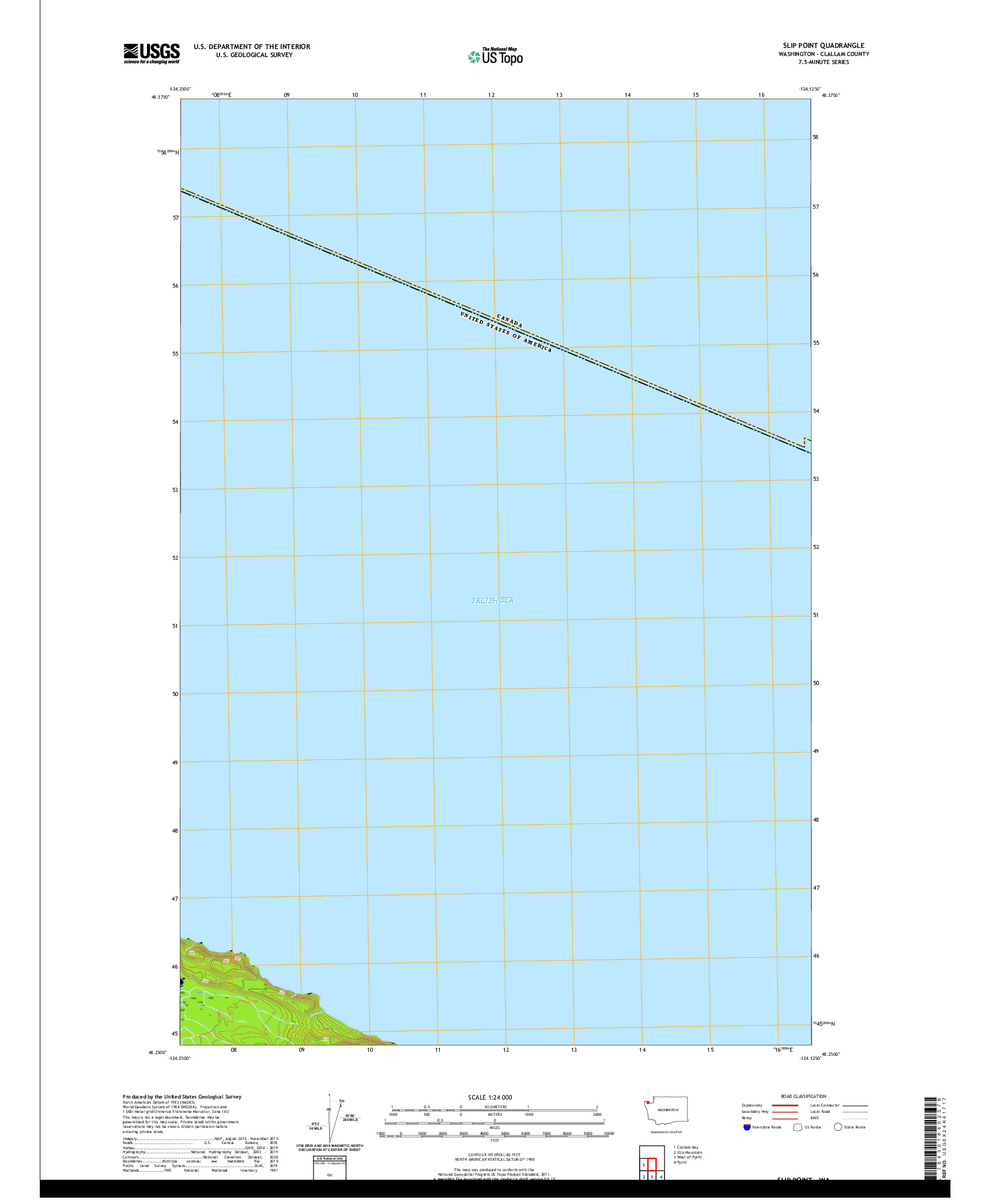 USGS US TOPO 7.5-MINUTE MAP FOR SLIP POINT, WA 2020