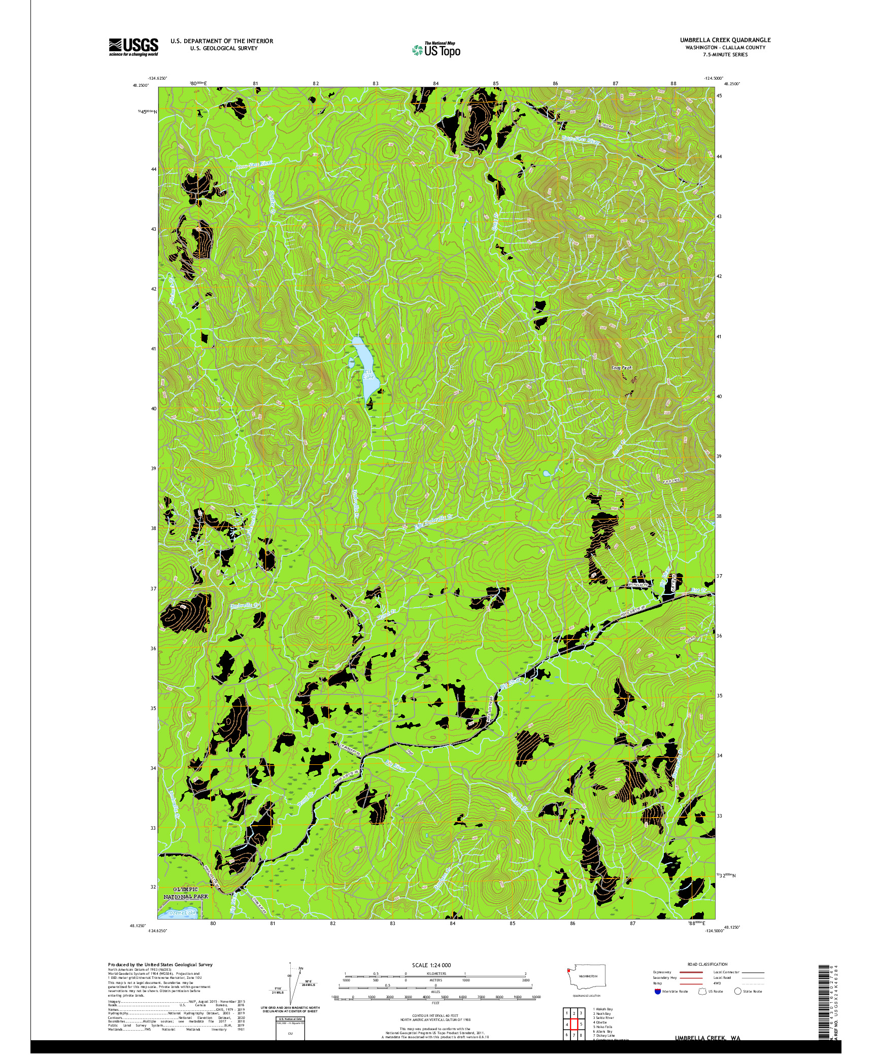 USGS US TOPO 7.5-MINUTE MAP FOR UMBRELLA CREEK, WA 2020