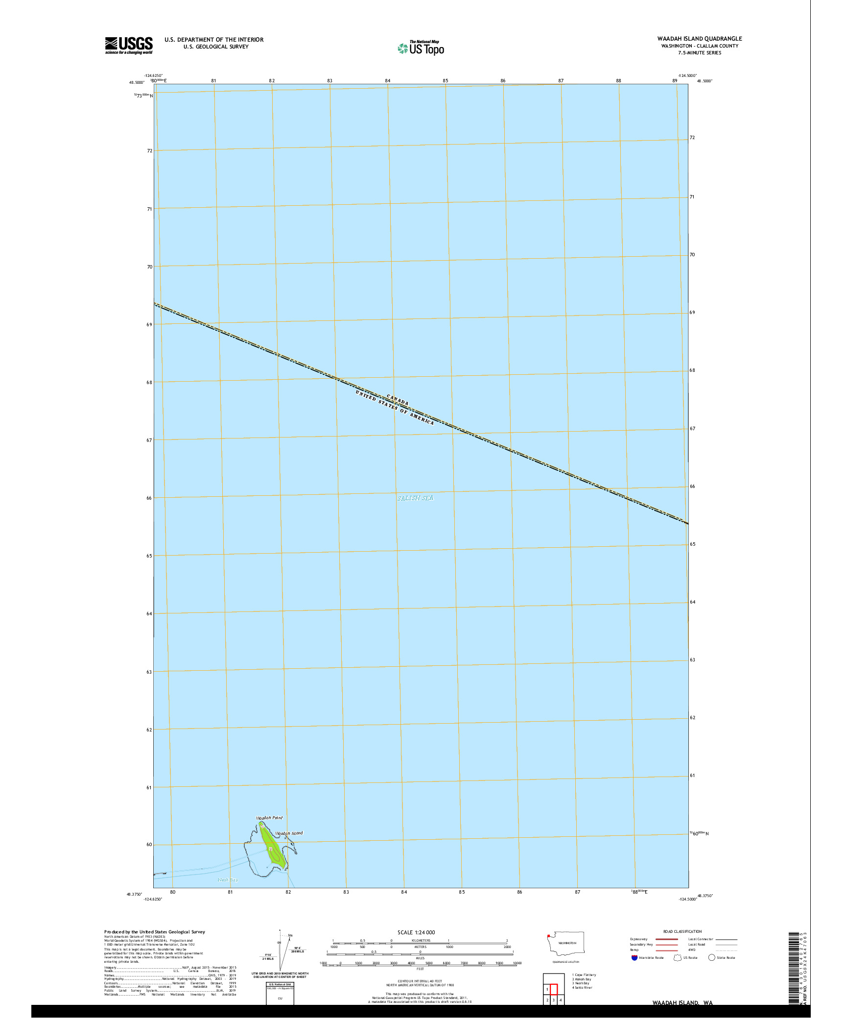 USGS US TOPO 7.5-MINUTE MAP FOR WAADAH ISLAND, WA 2020