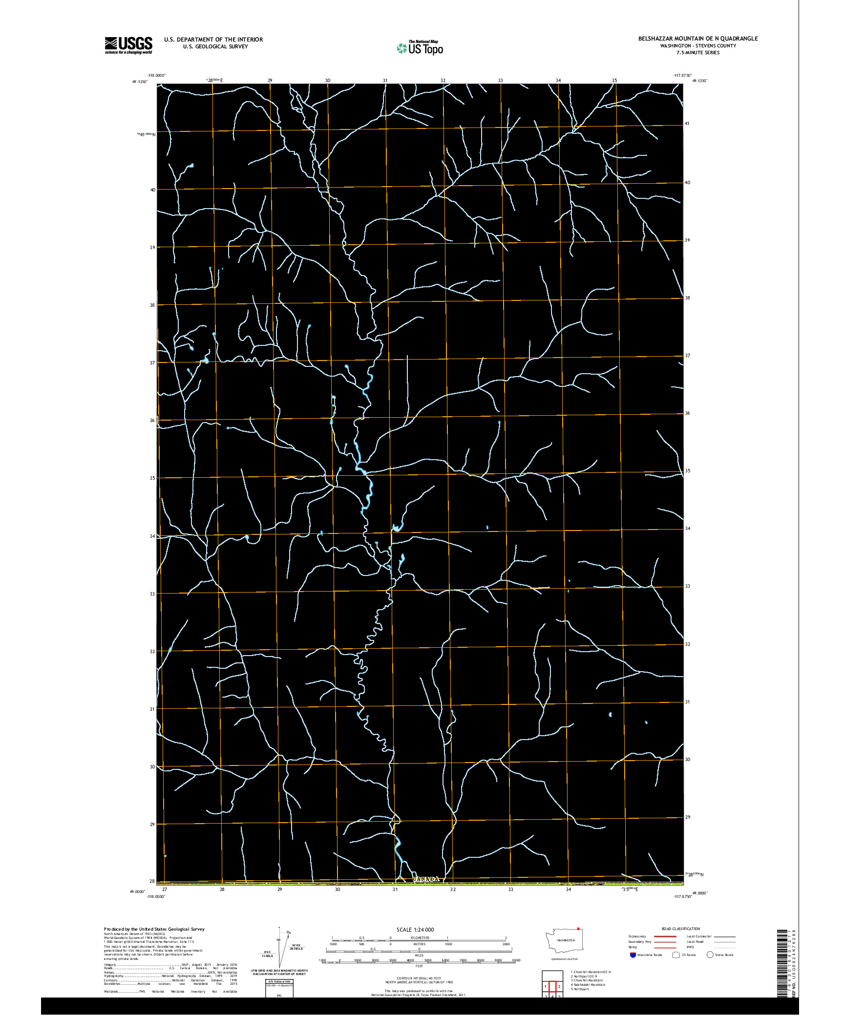 USGS US TOPO 7.5-MINUTE MAP FOR BELSHAZZAR MOUNTAIN OE N, WA,BC 2020