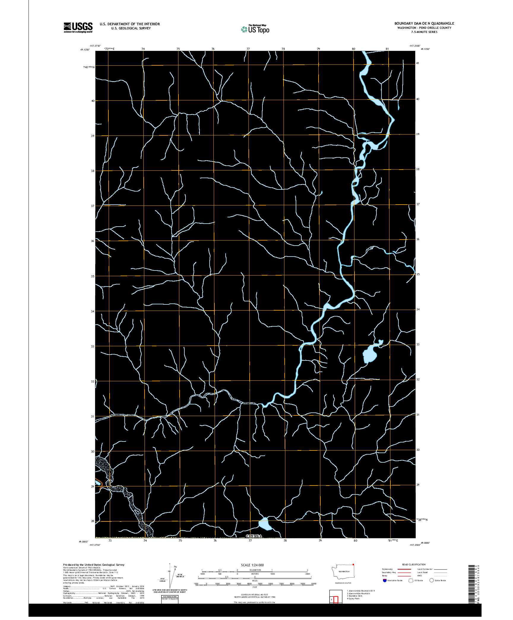 USGS US TOPO 7.5-MINUTE MAP FOR BOUNDARY DAM OE N, WA,BC 2020