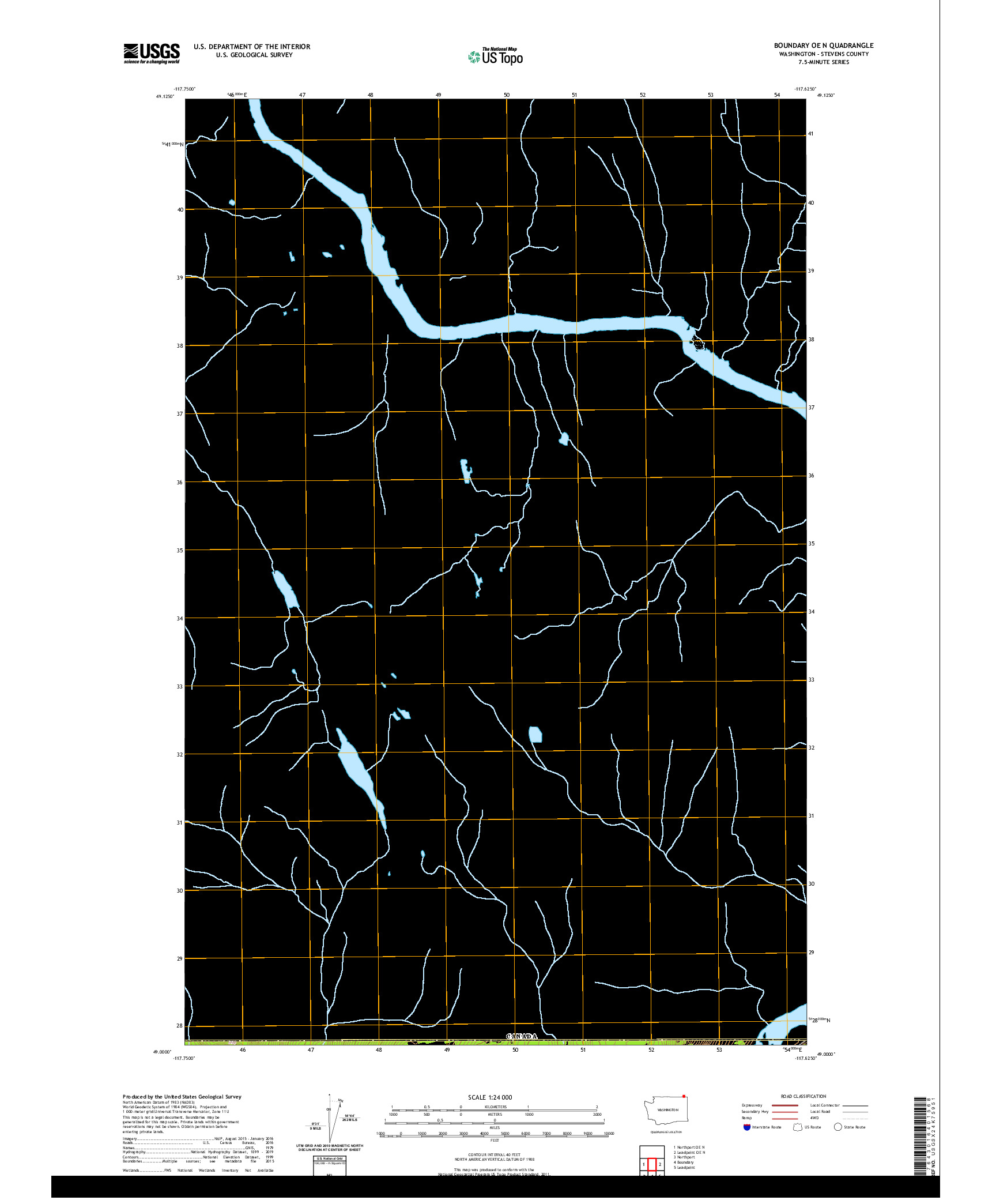 USGS US TOPO 7.5-MINUTE MAP FOR BOUNDARY OE N, WA,BC 2020