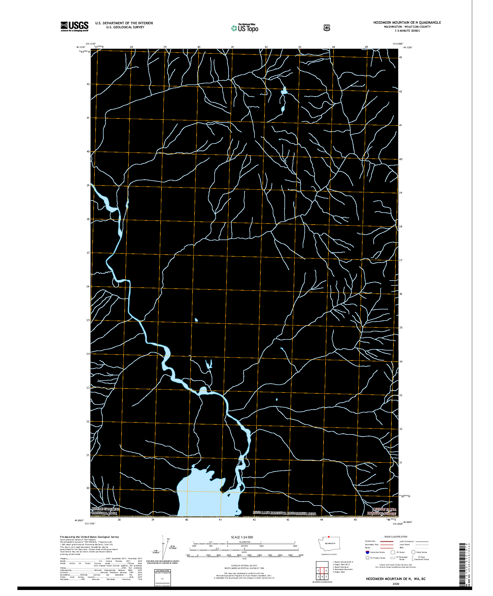 USGS US TOPO 7.5-MINUTE MAP FOR HOZOMEEN MOUNTAIN OE N, WA,BC 2020