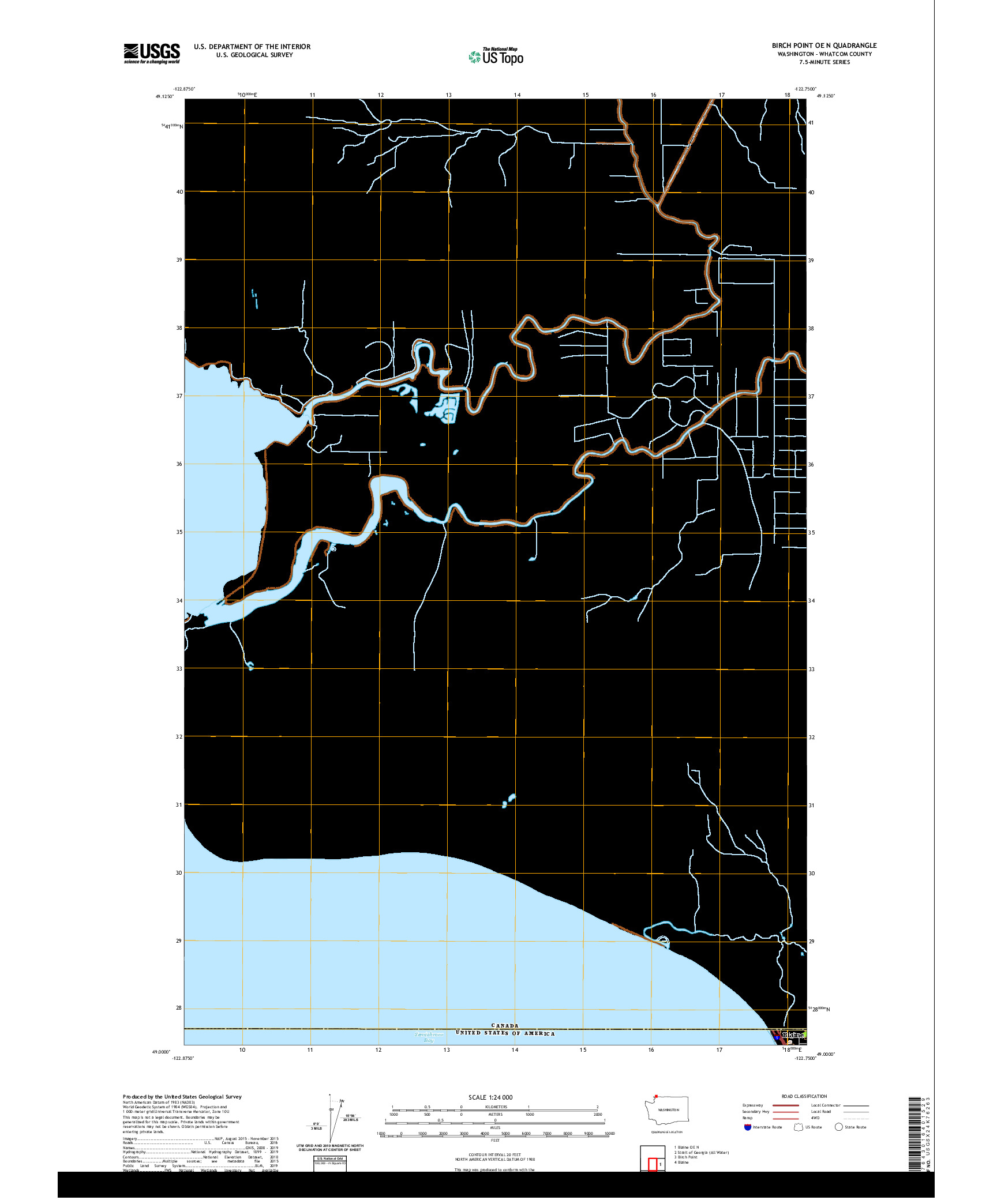 USGS US TOPO 7.5-MINUTE MAP FOR BIRCH POINT OE N, WA,BC 2020