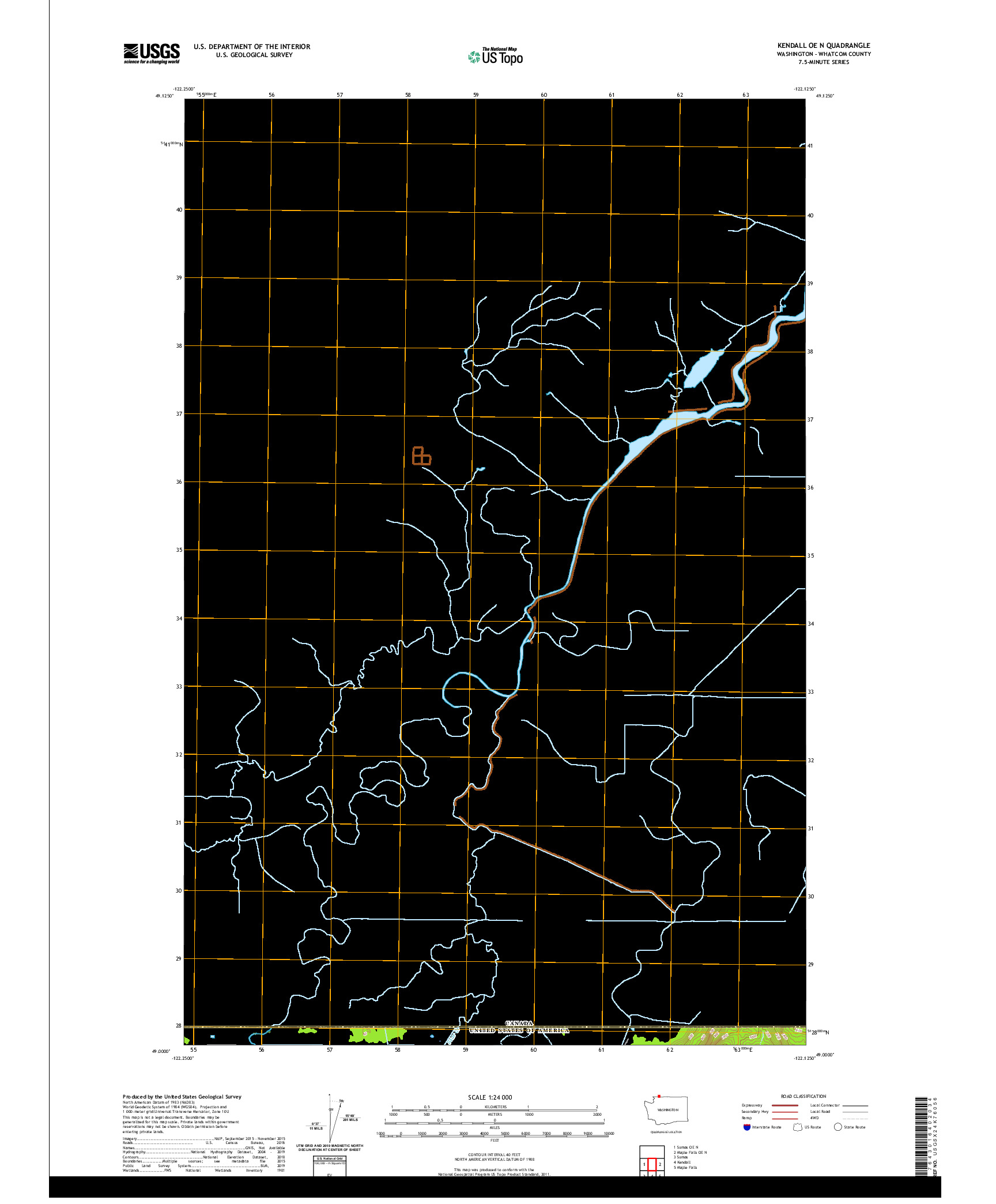 USGS US TOPO 7.5-MINUTE MAP FOR KENDALL OE N, WA,BC 2020