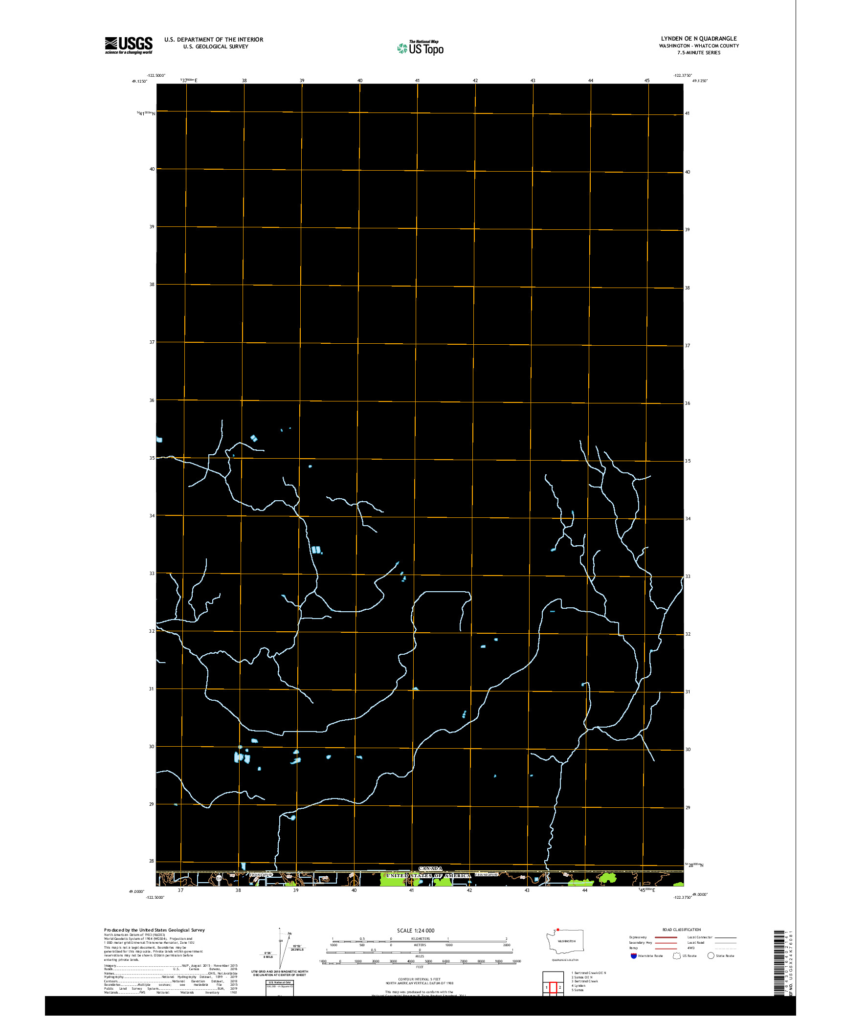 USGS US TOPO 7.5-MINUTE MAP FOR LYNDEN OE N, WA,BC 2020