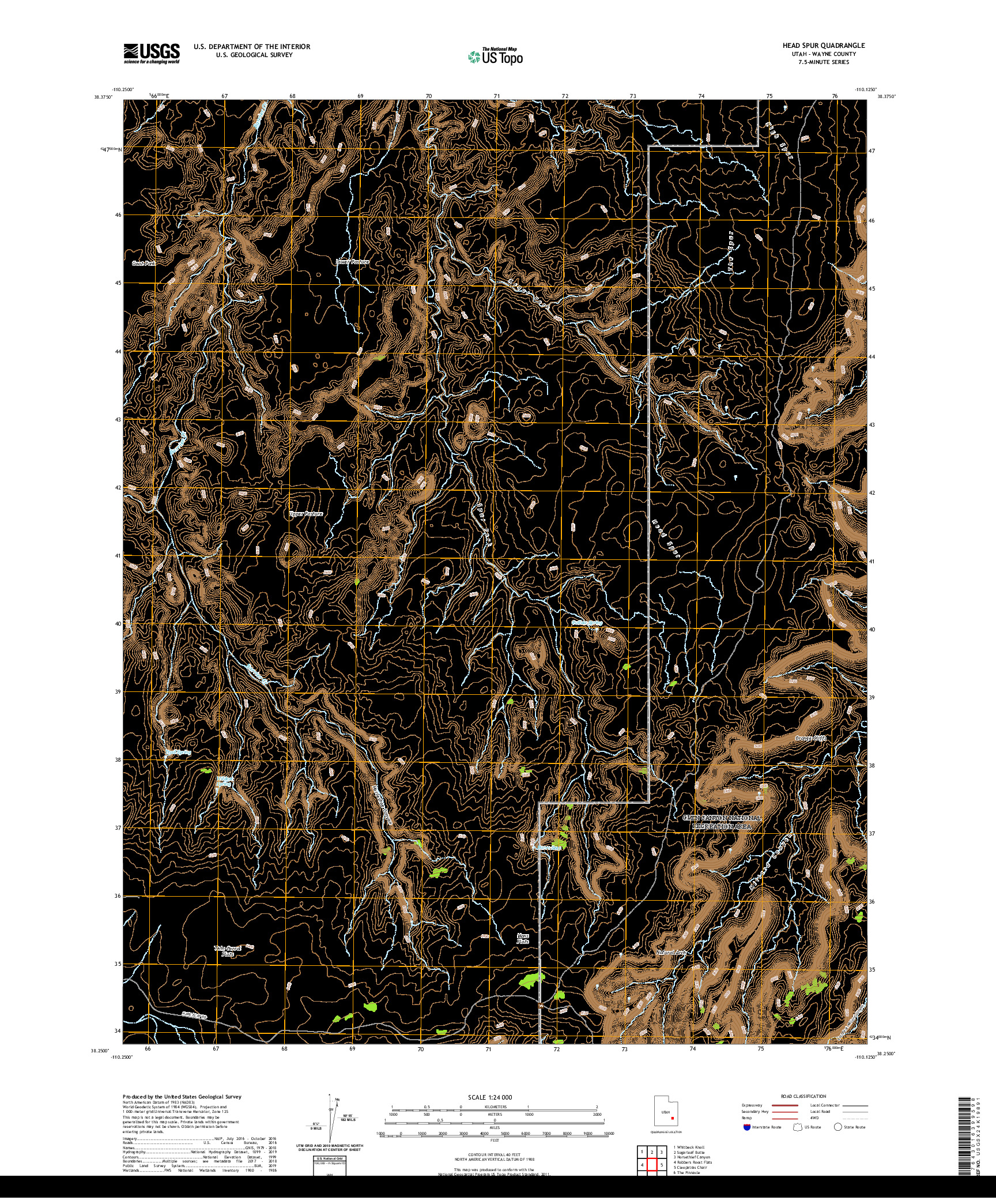 USGS US TOPO 7.5-MINUTE MAP FOR HEAD SPUR, UT 2020