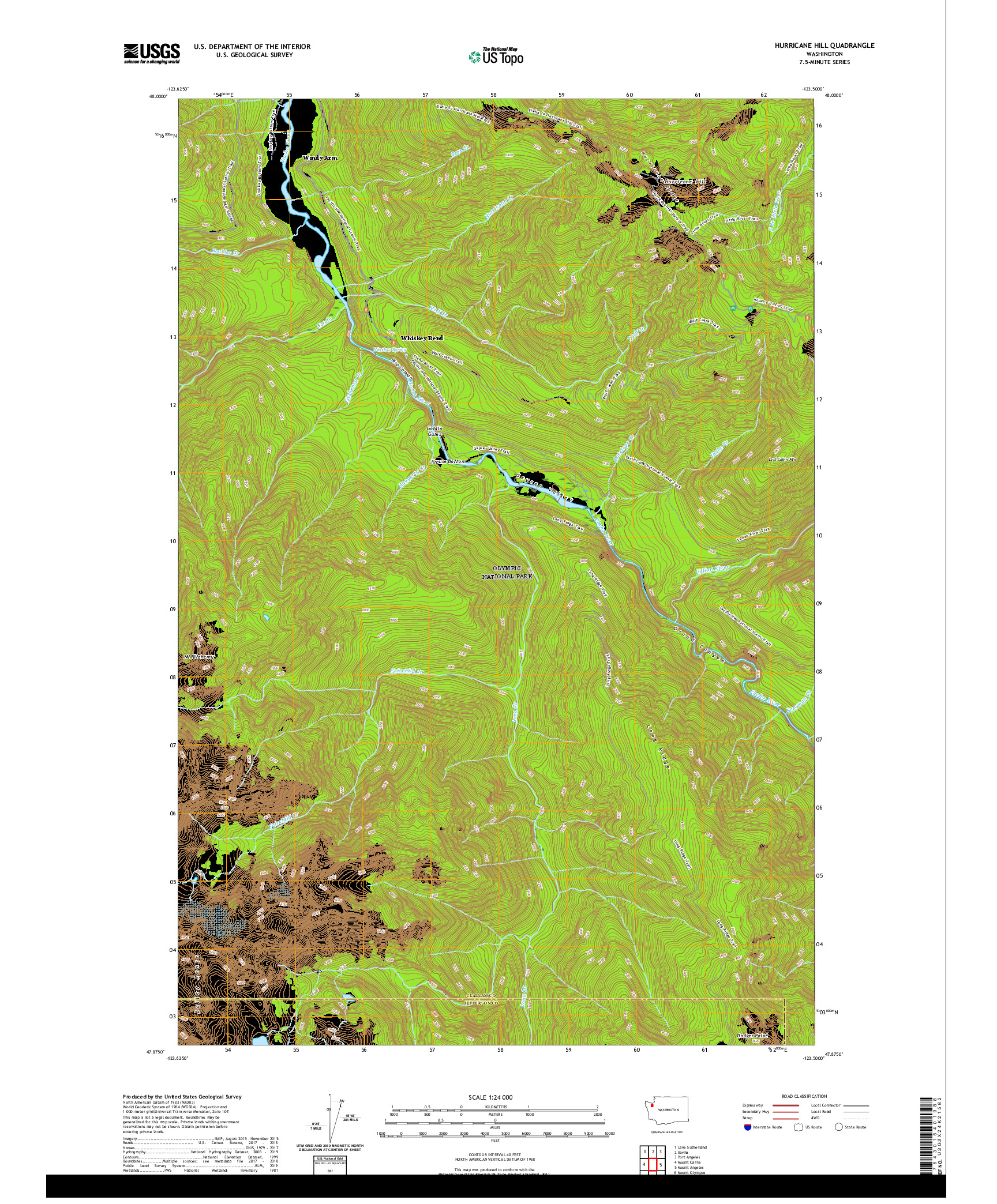USGS US TOPO 7.5-MINUTE MAP FOR HURRICANE HILL, WA 2020