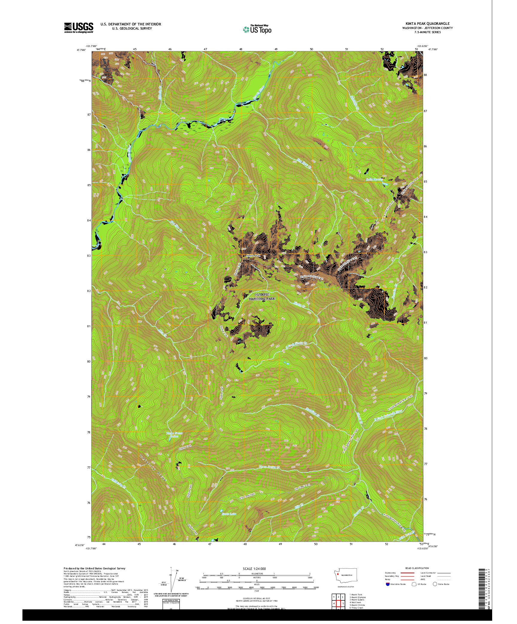 USGS US TOPO 7.5-MINUTE MAP FOR KIMTA PEAK, WA 2020