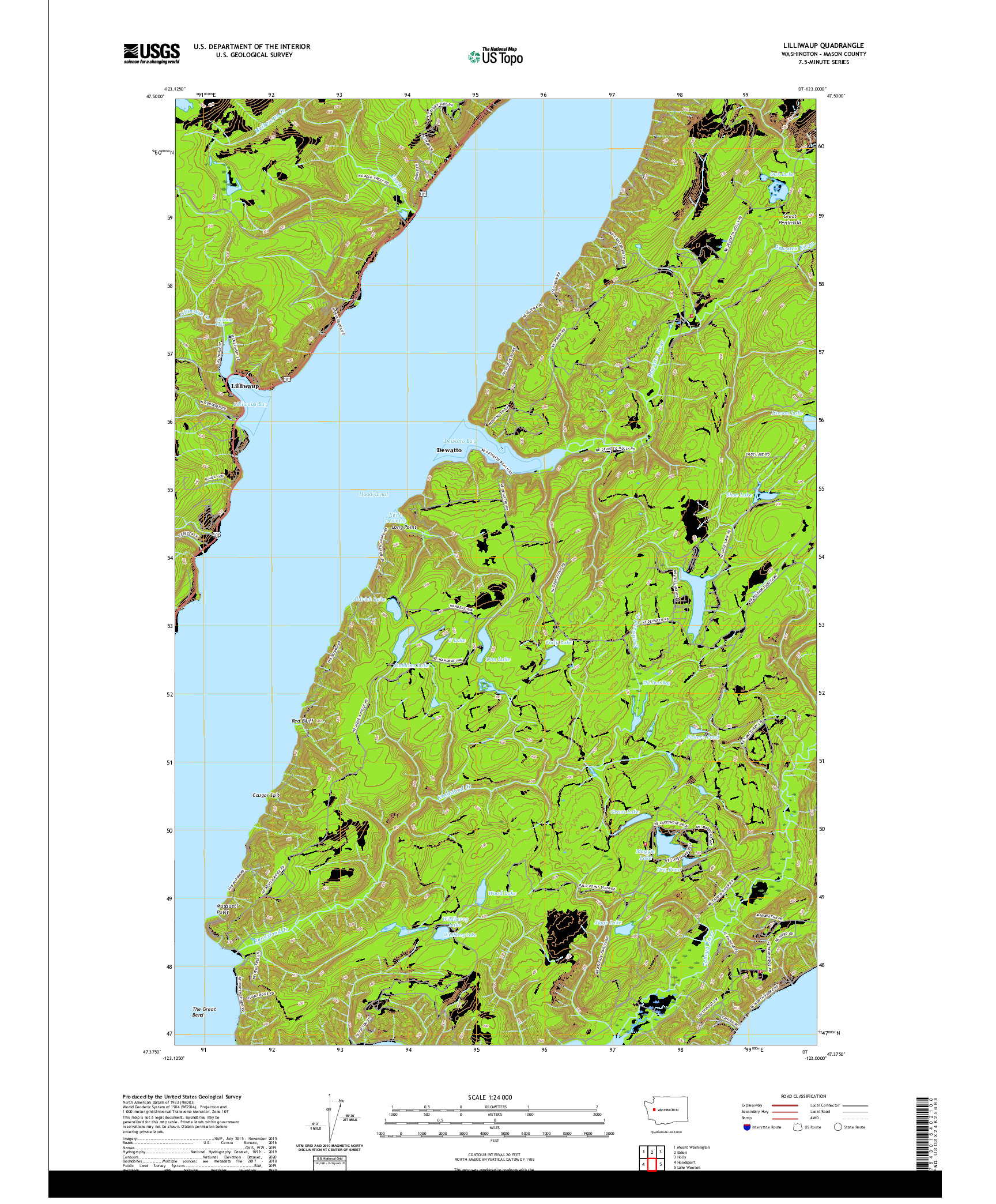 USGS US TOPO 7.5-MINUTE MAP FOR LILLIWAUP, WA 2020