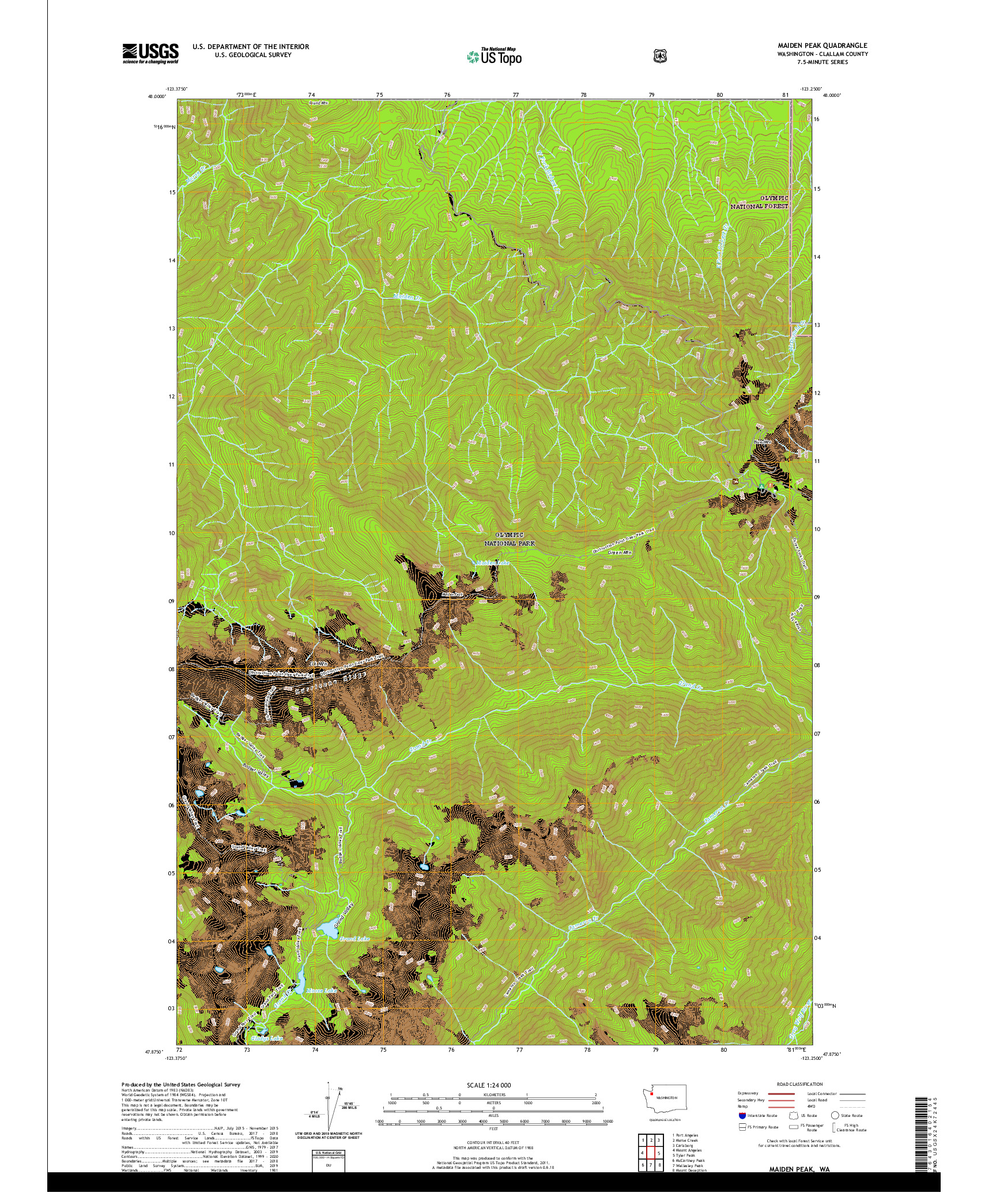 USGS US TOPO 7.5-MINUTE MAP FOR MAIDEN PEAK, WA 2020