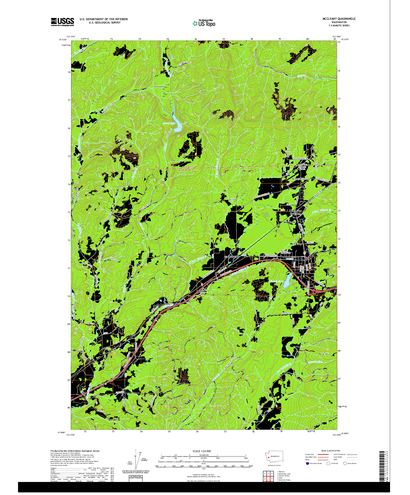 USGS US TOPO 7.5-MINUTE MAP FOR MCCLEARY, WA 2020