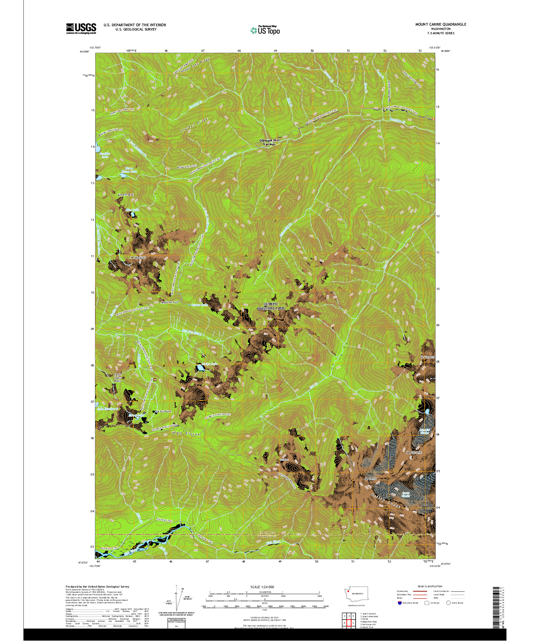 USGS US TOPO 7.5-MINUTE MAP FOR MOUNT CARRIE, WA 2020