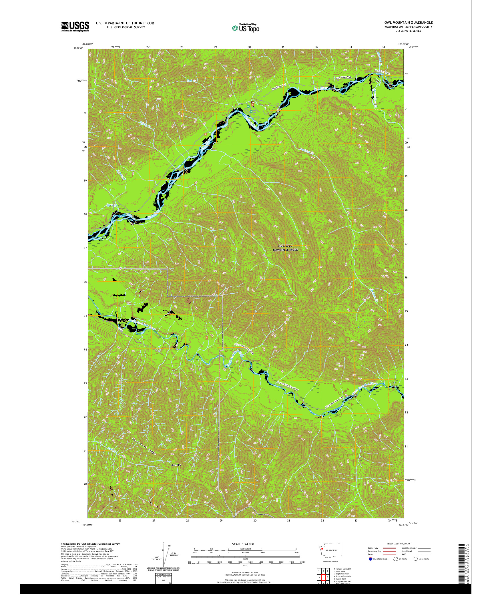 USGS US TOPO 7.5-MINUTE MAP FOR OWL MOUNTAIN, WA 2020