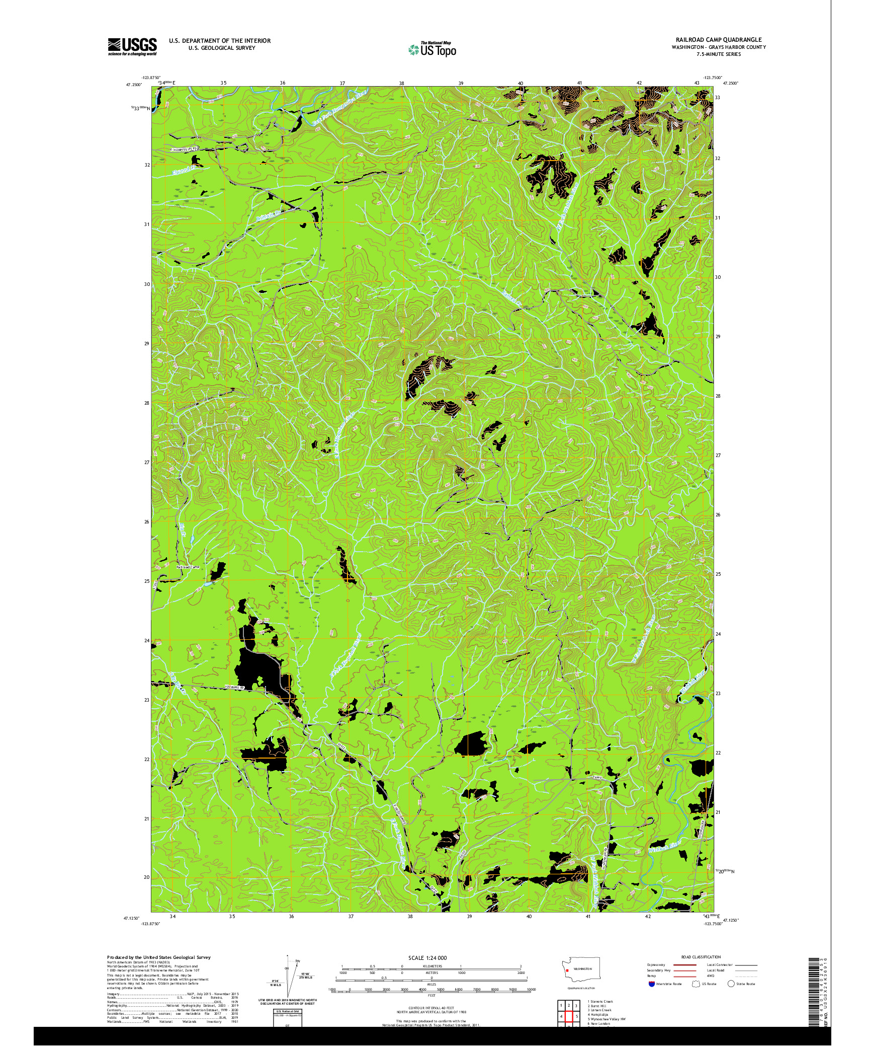 USGS US TOPO 7.5-MINUTE MAP FOR RAILROAD CAMP, WA 2020