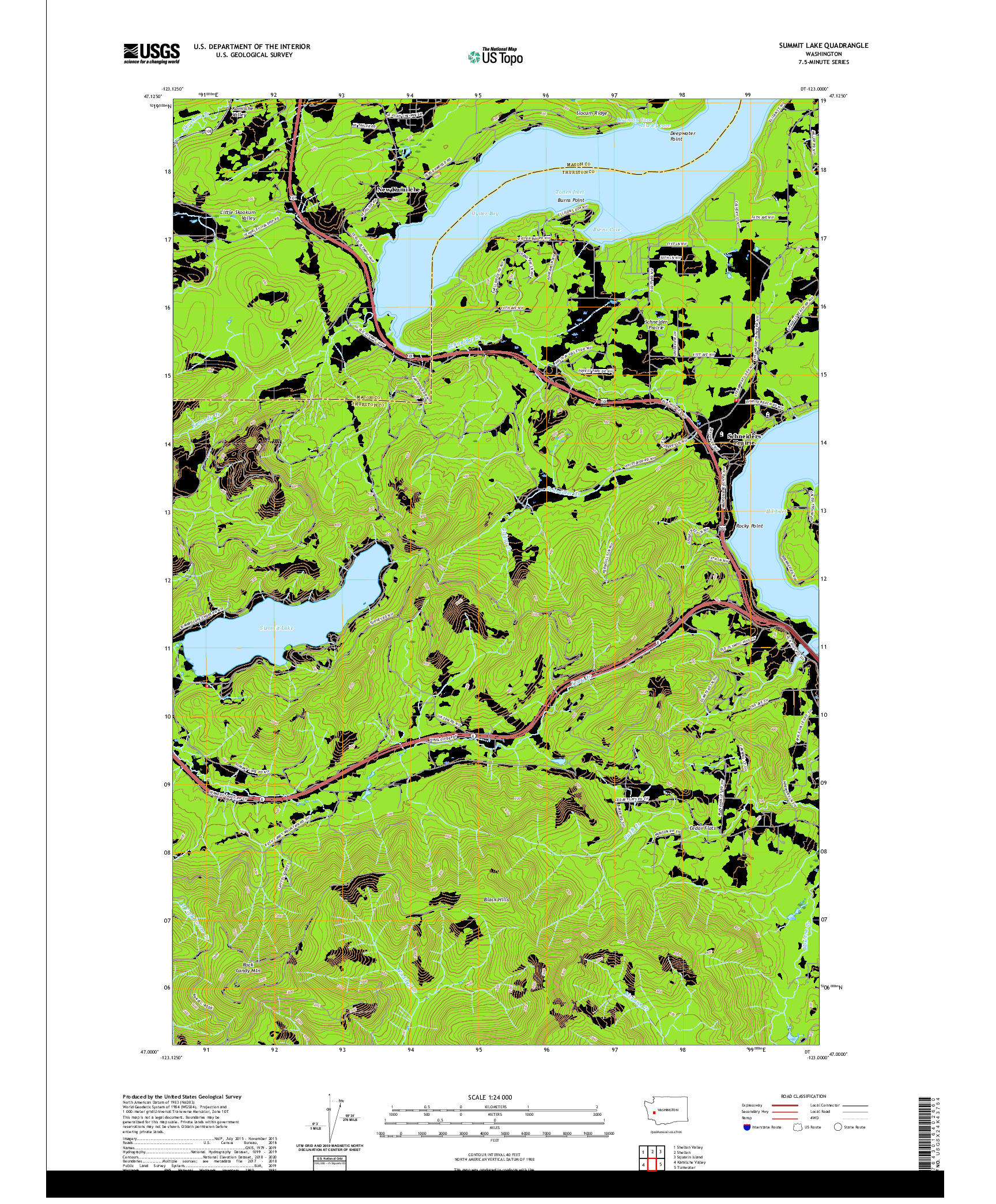 USGS US TOPO 7.5-MINUTE MAP FOR SUMMIT LAKE, WA 2020
