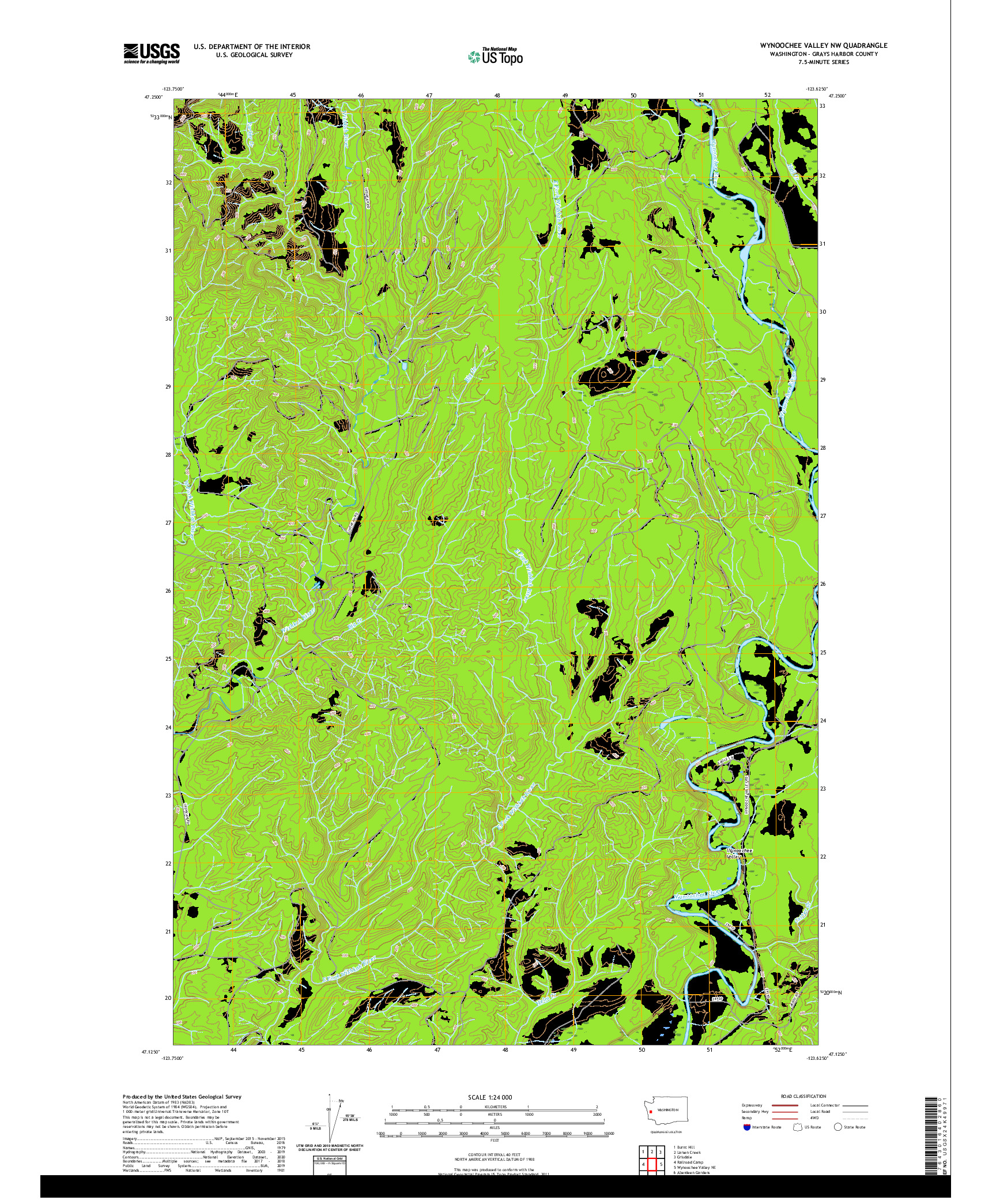 USGS US TOPO 7.5-MINUTE MAP FOR WYNOOCHEE VALLEY NW, WA 2020