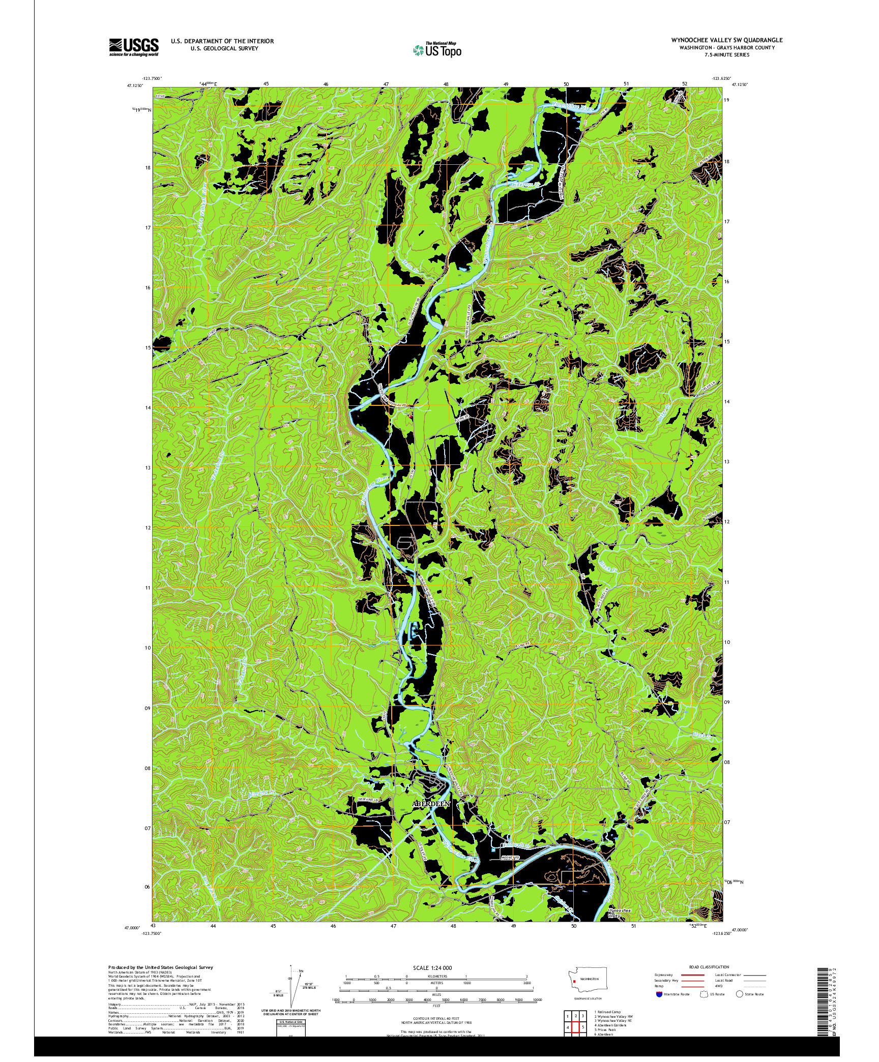 USGS US TOPO 7.5-MINUTE MAP FOR WYNOOCHEE VALLEY SW, WA 2020