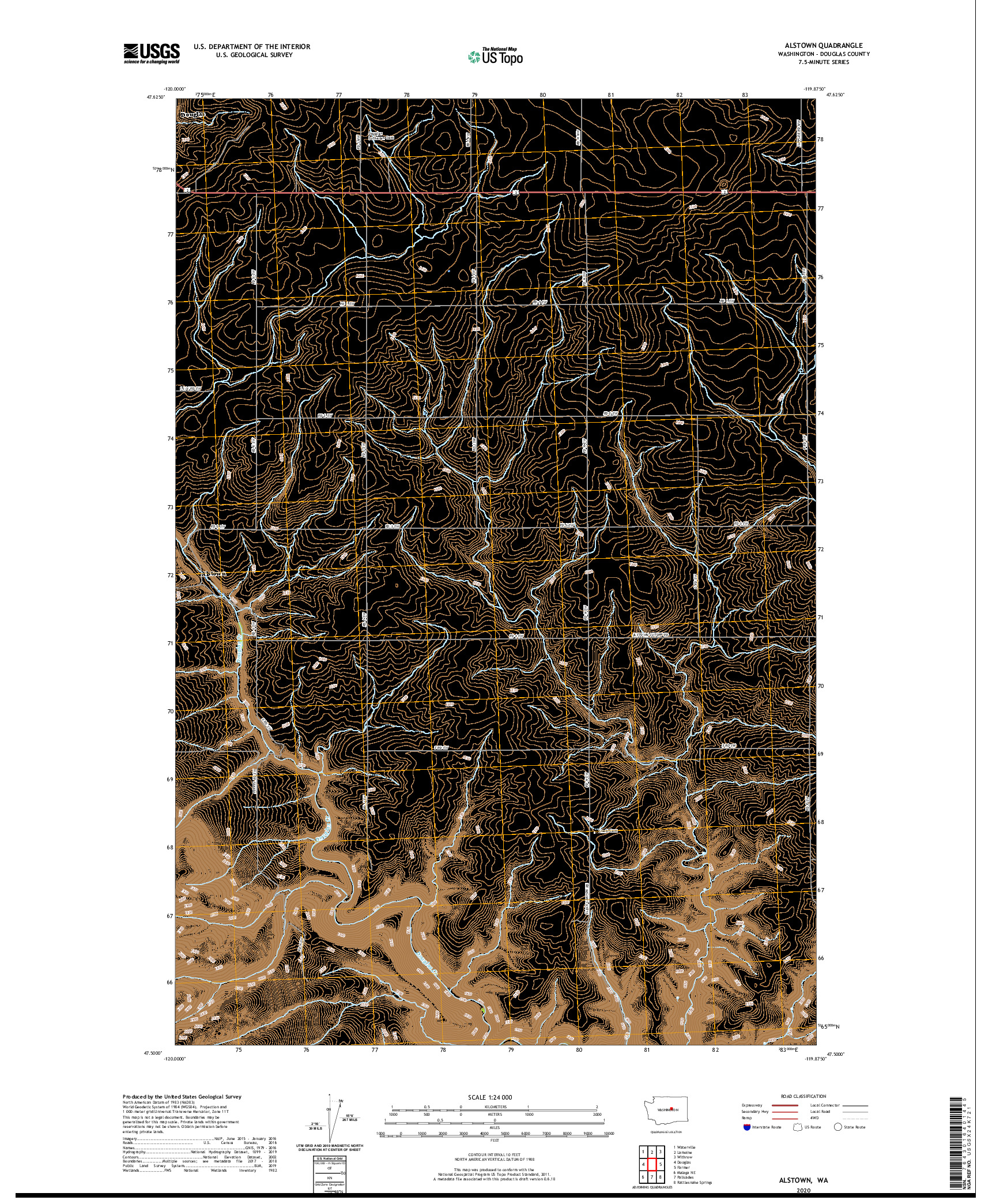 USGS US TOPO 7.5-MINUTE MAP FOR ALSTOWN, WA 2020