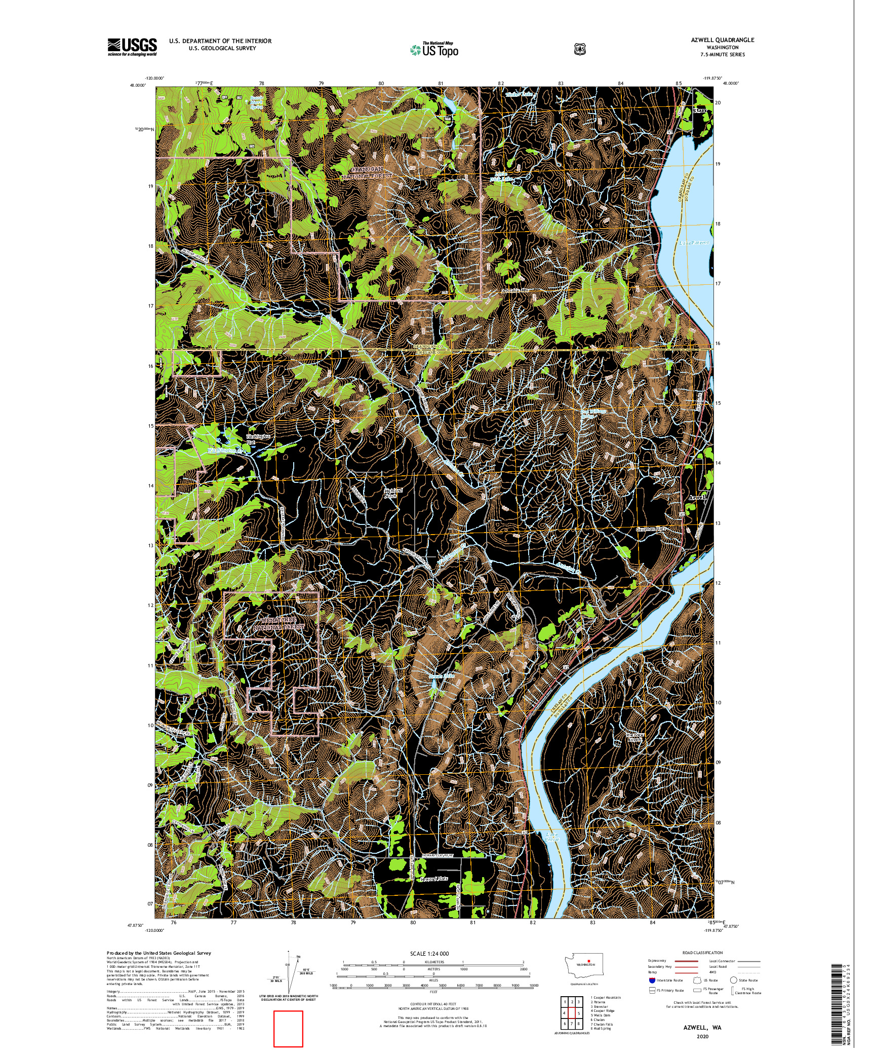 USGS US TOPO 7.5-MINUTE MAP FOR AZWELL, WA 2020