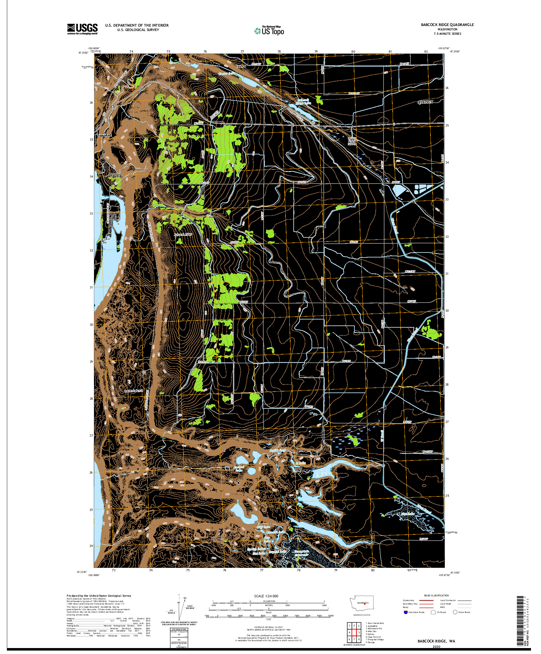 USGS US TOPO 7.5-MINUTE MAP FOR BABCOCK RIDGE, WA 2020