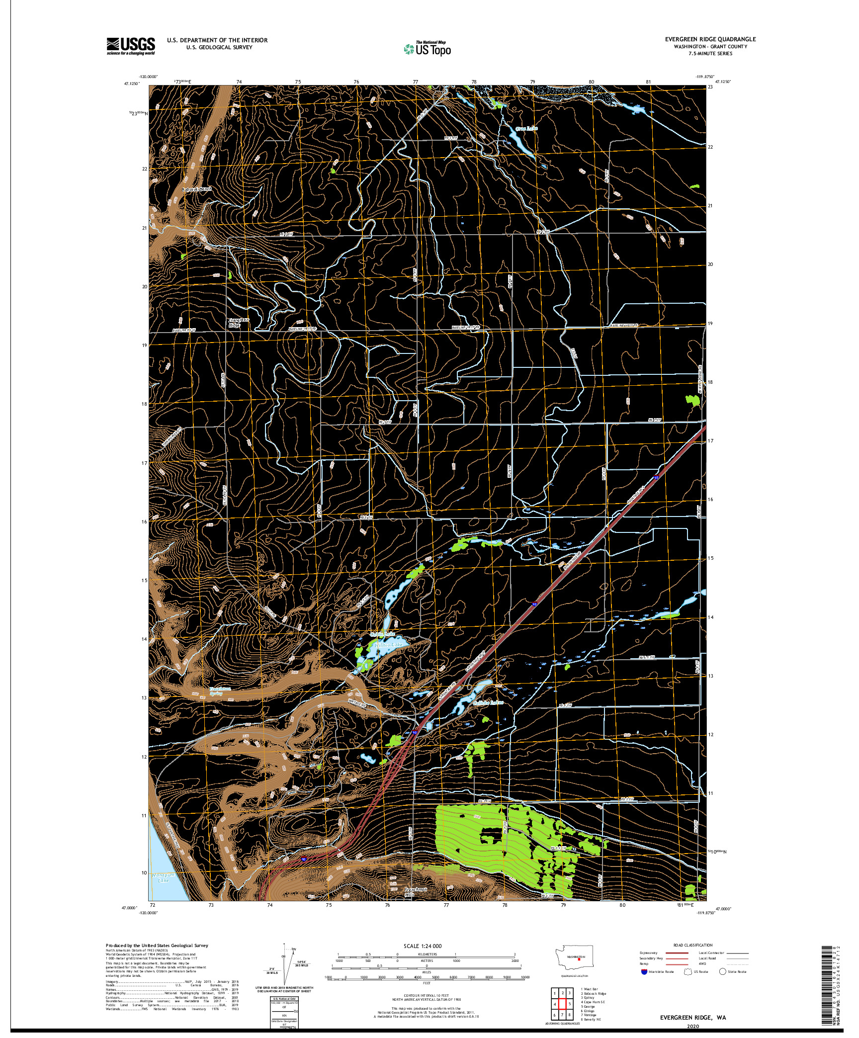 USGS US TOPO 7.5-MINUTE MAP FOR EVERGREEN RIDGE, WA 2020