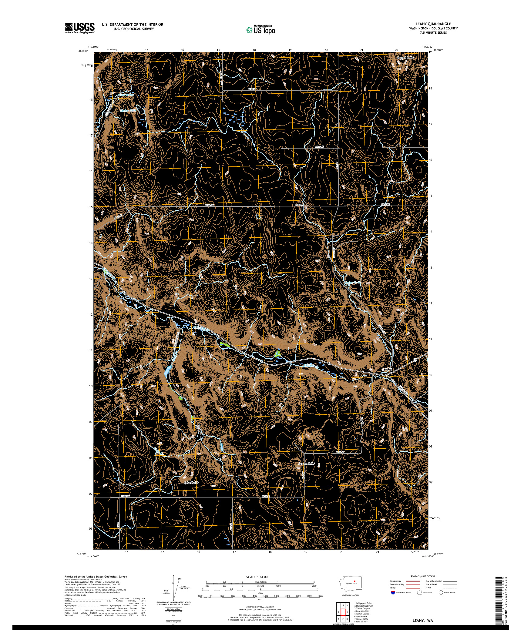 USGS US TOPO 7.5-MINUTE MAP FOR LEAHY, WA 2020