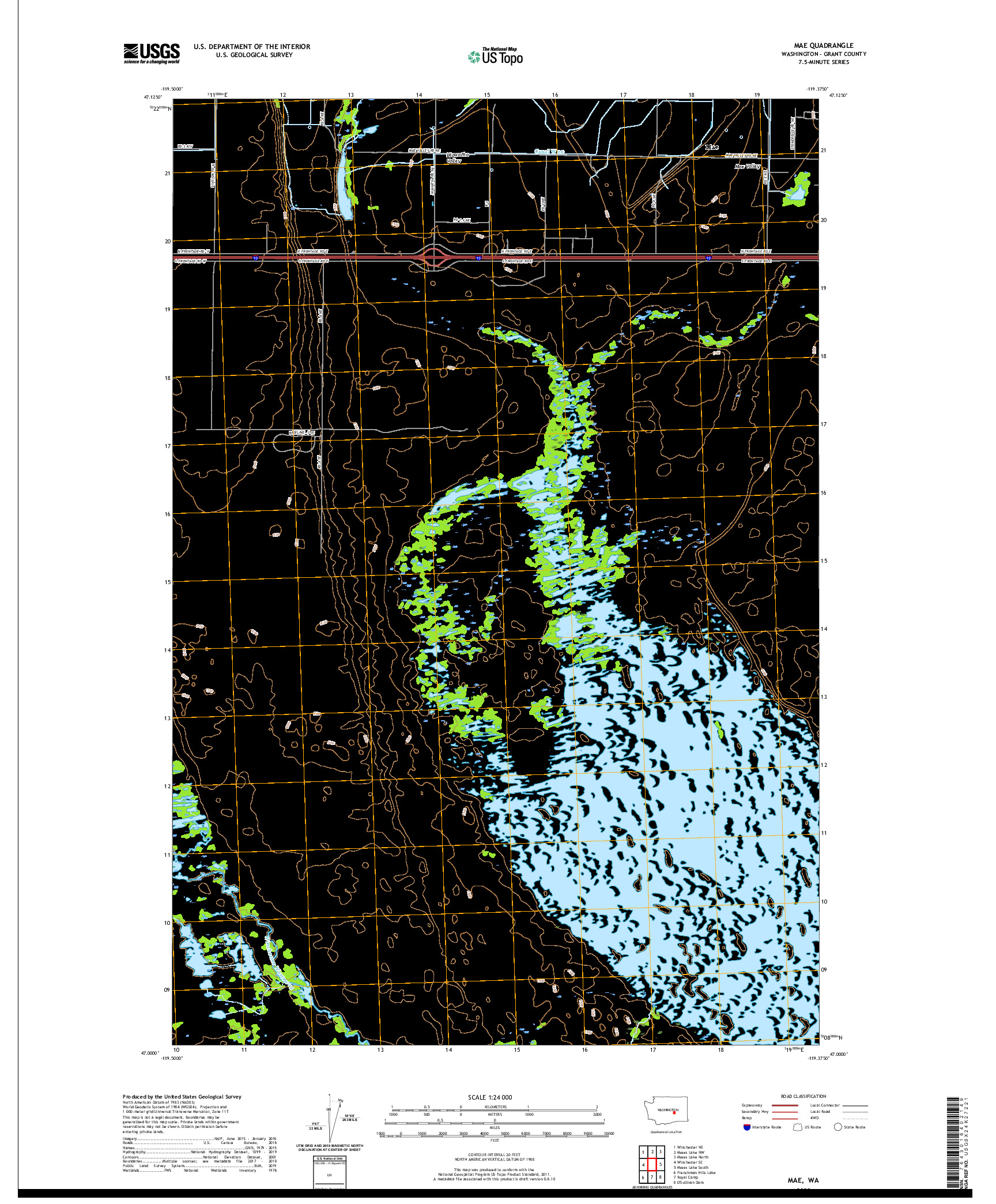 USGS US TOPO 7.5-MINUTE MAP FOR MAE, WA 2020