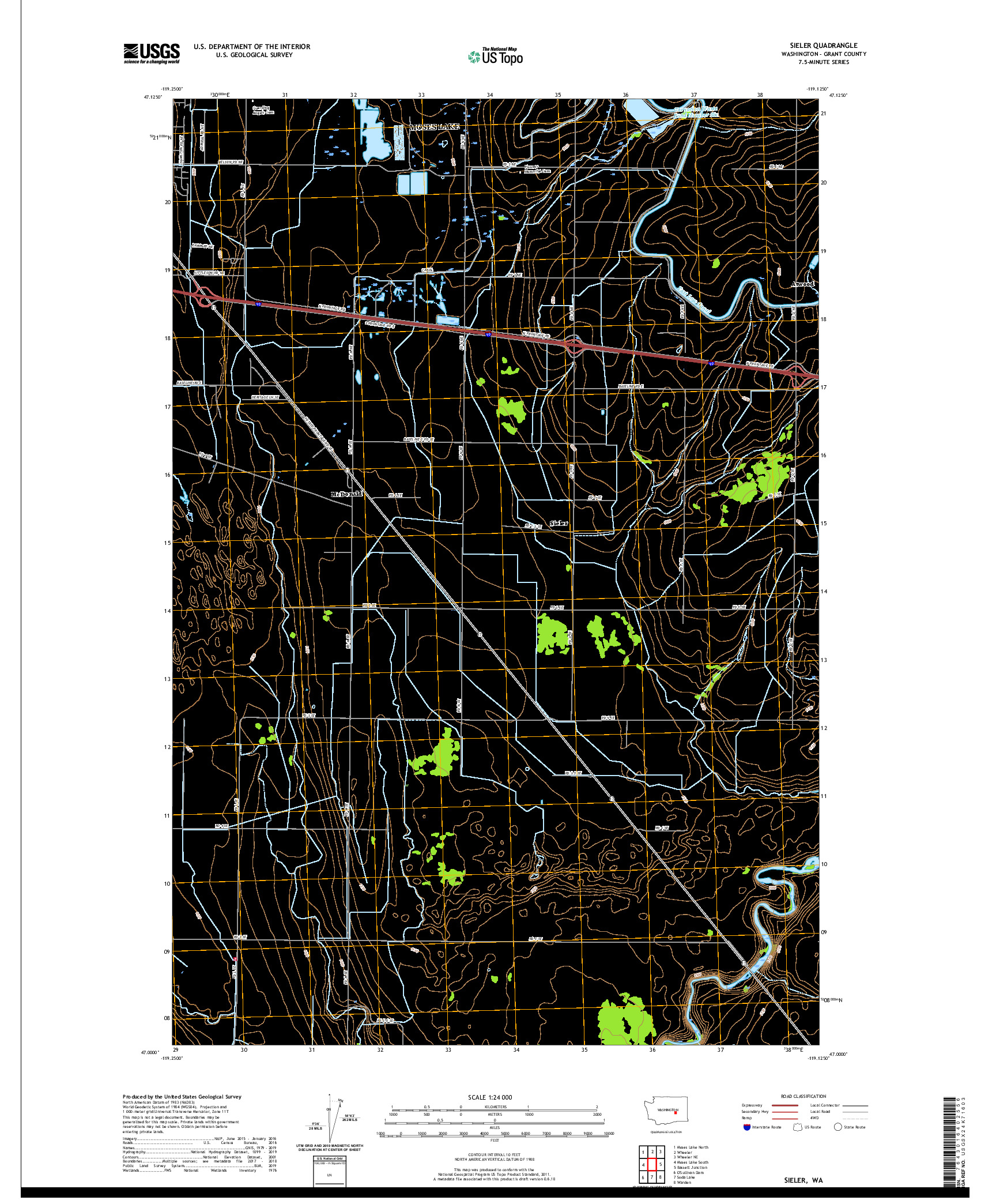 USGS US TOPO 7.5-MINUTE MAP FOR SIELER, WA 2020