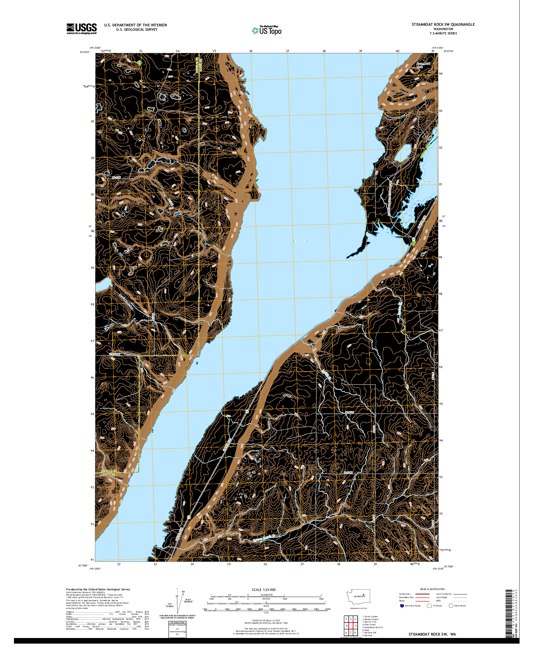 USGS US TOPO 7.5-MINUTE MAP FOR STEAMBOAT ROCK SW, WA 2020