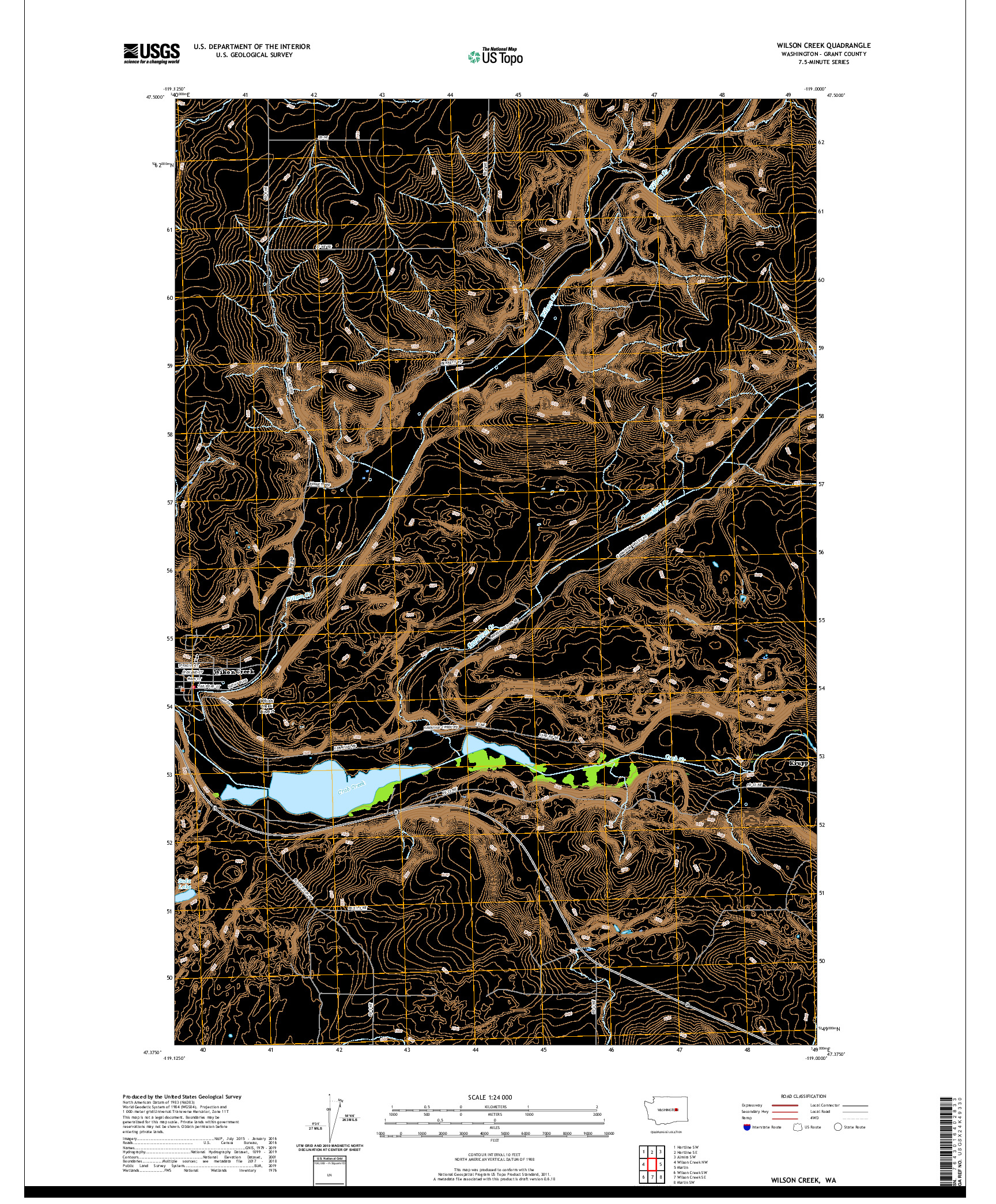 USGS US TOPO 7.5-MINUTE MAP FOR WILSON CREEK, WA 2020