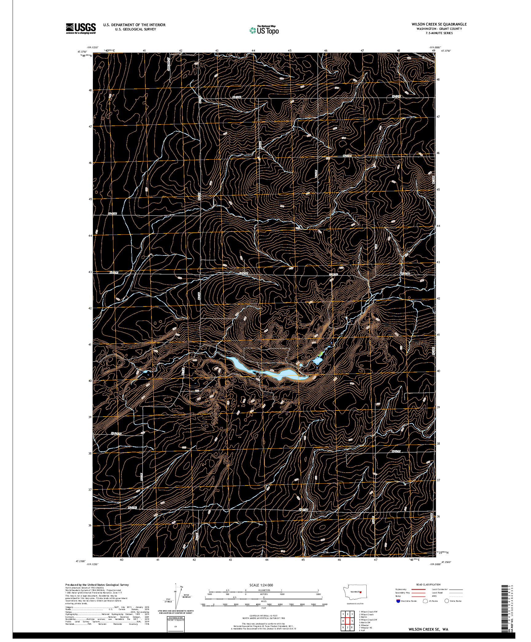 USGS US TOPO 7.5-MINUTE MAP FOR WILSON CREEK SE, WA 2020