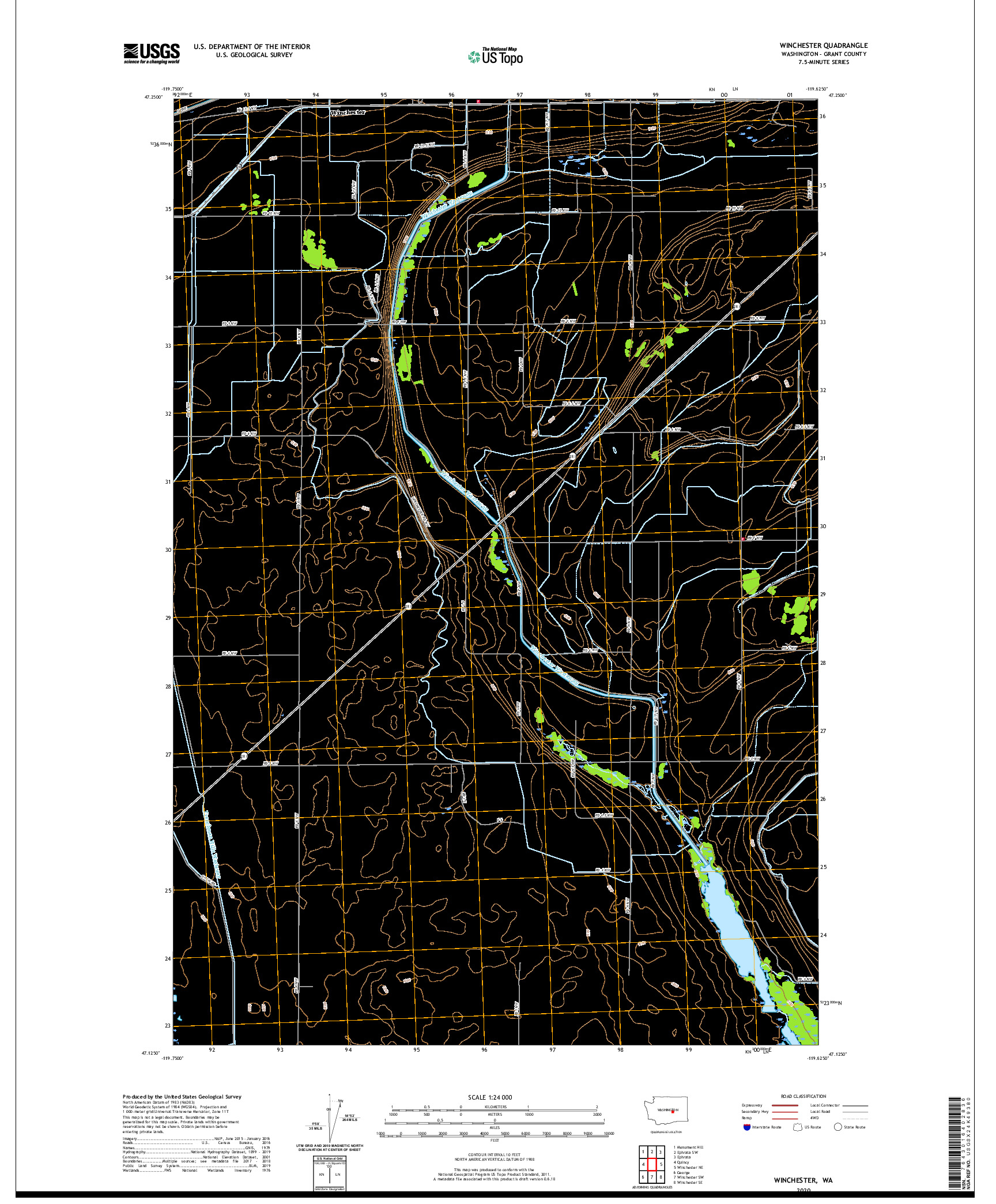 USGS US TOPO 7.5-MINUTE MAP FOR WINCHESTER, WA 2020