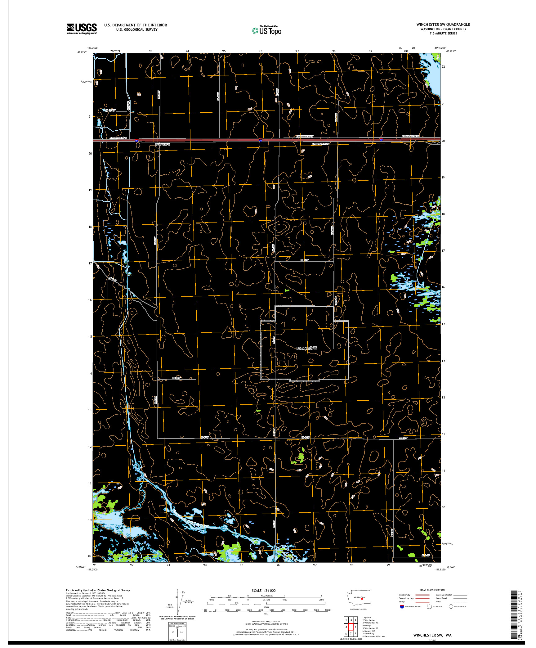 USGS US TOPO 7.5-MINUTE MAP FOR WINCHESTER SW, WA 2020